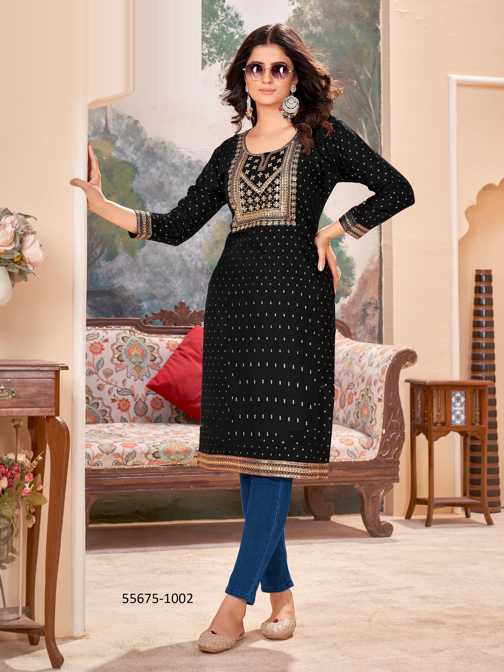 KAMALA - CATALOG # 55675 (SET OF 8 SIZE-SETS [READYMADE KURTIS])