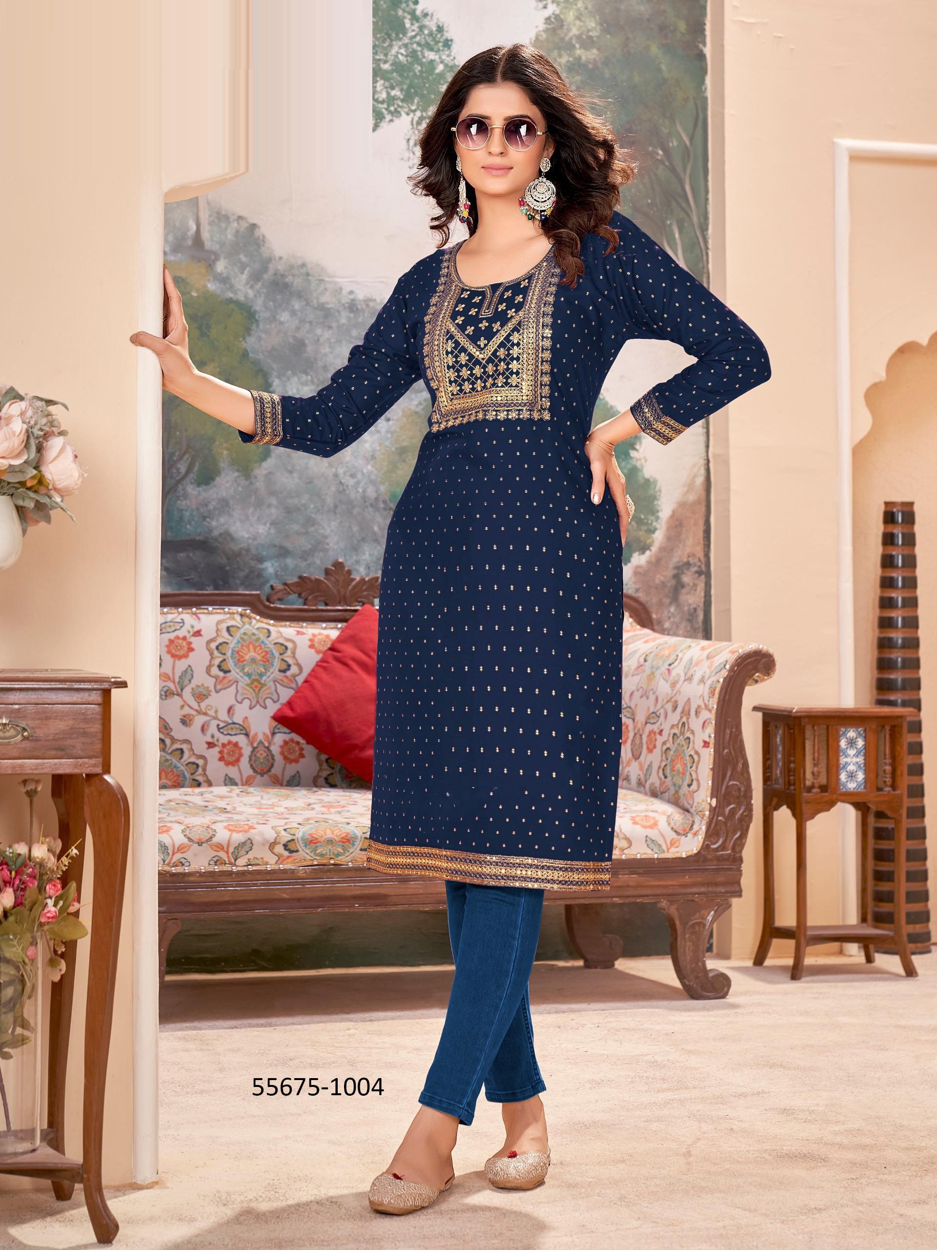 KAMALA - CATALOG # 55675 (SET OF 8 SIZE-SETS [READYMADE KURTIS])