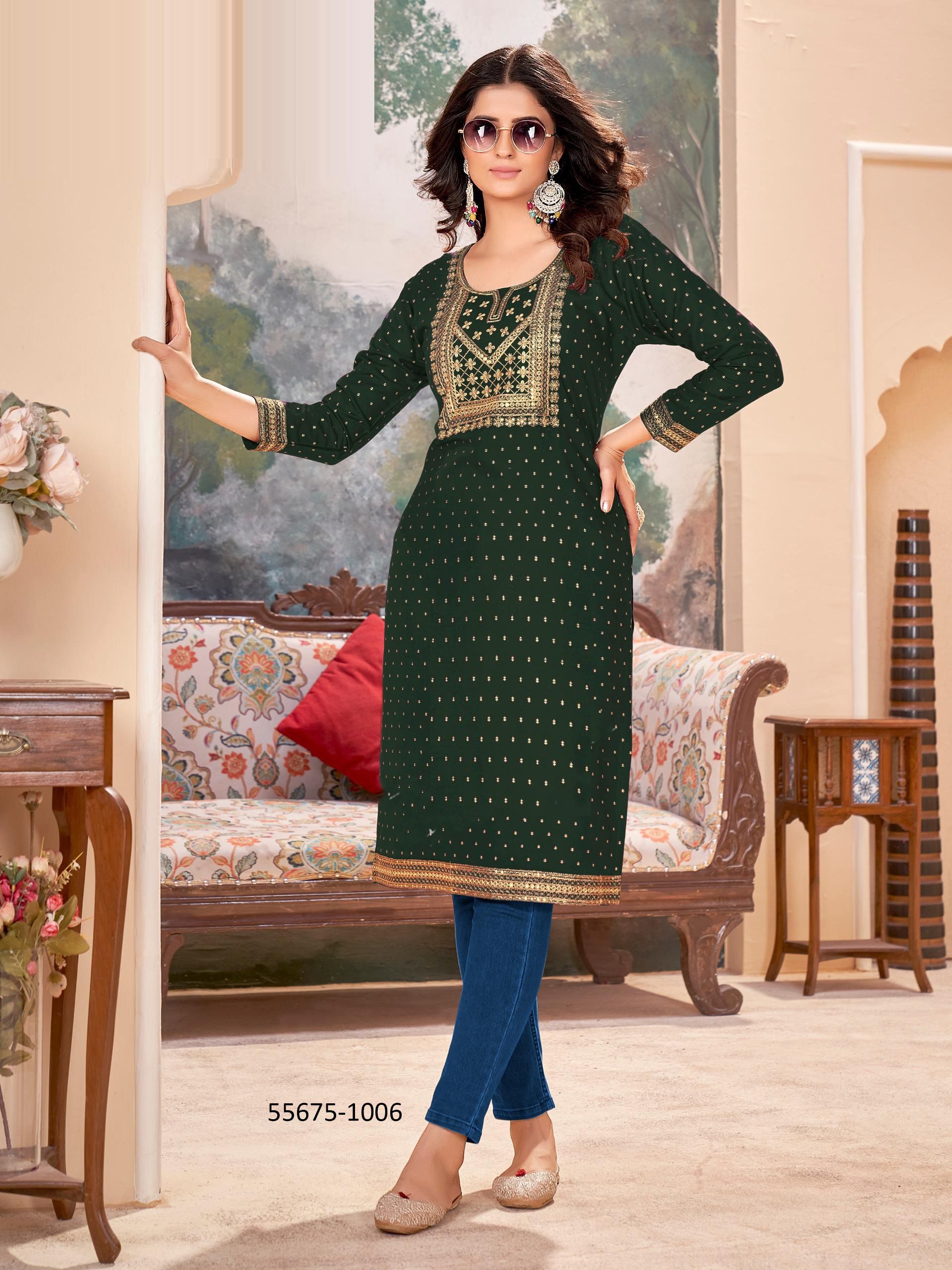 KAMALA - CATALOG # 55675 (SET OF 8 SIZE-SETS [READYMADE KURTIS])