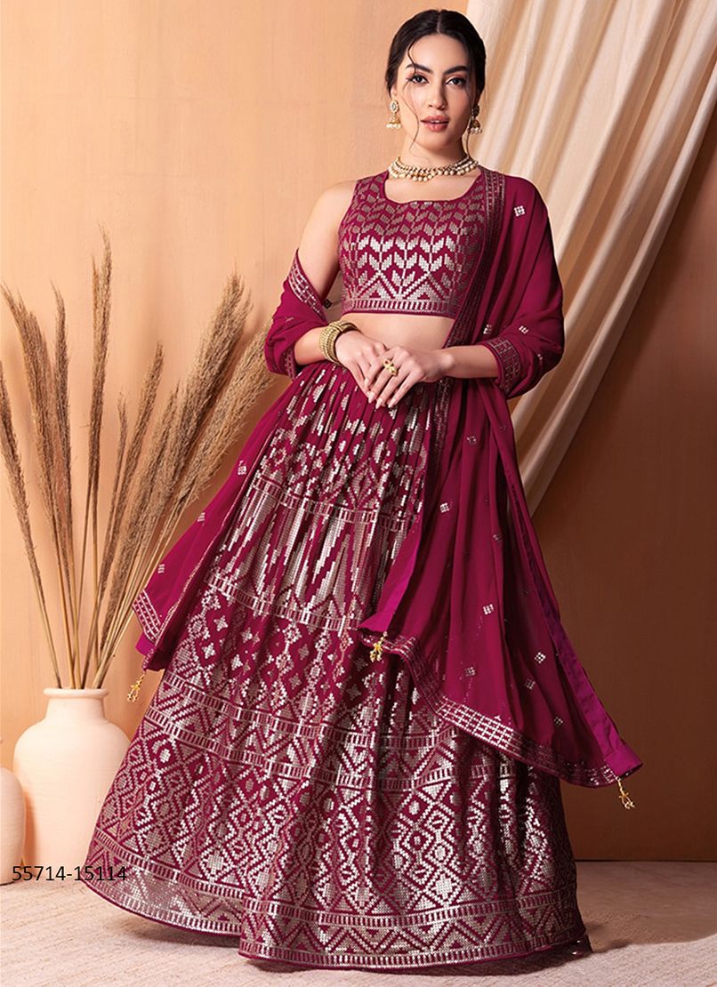 VOLUME 25 - CATALOG # 55714 (SET OF 5 LEHENGAS (SEMI-STITCHED))