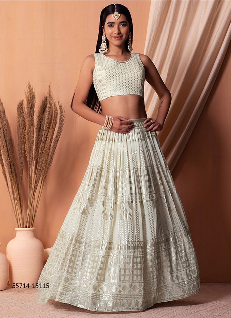 VOLUME 25 - CATALOG # 55714 (SET OF 5 LEHENGAS (SEMI-STITCHED))