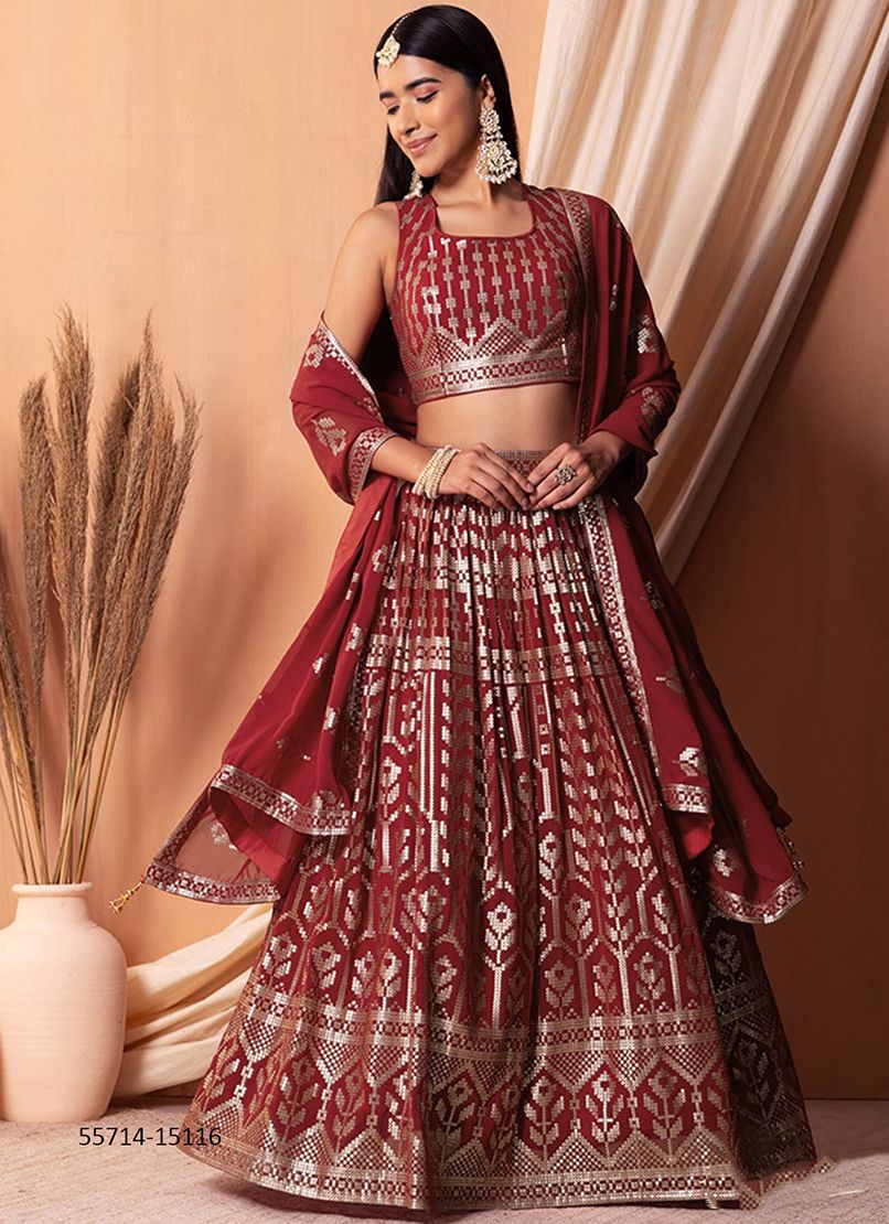 VOLUME 25 - CATALOG # 55714 (SET OF 5 LEHENGAS (SEMI-STITCHED))