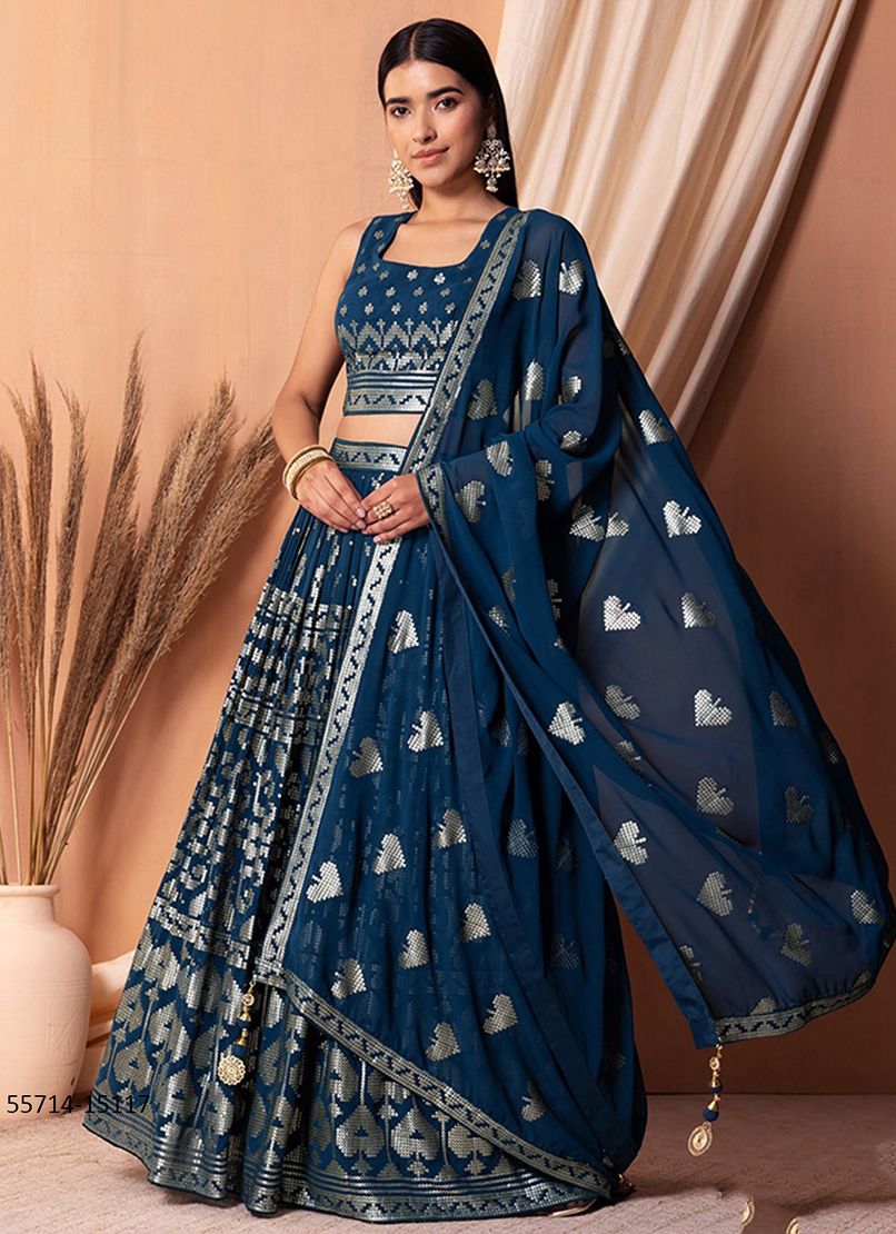 VOLUME 25 - CATALOG # 55714 (SET OF 5 LEHENGAS (SEMI-STITCHED))
