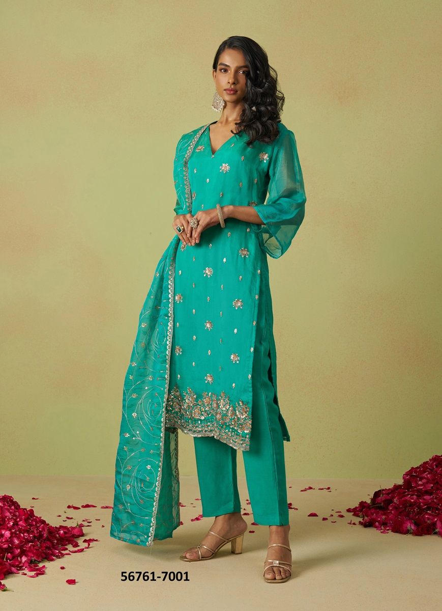 GULAABO - CATALOG # 56761 (SET OF 4 SEMI-STITCHED SUITS) GULAABO - CATALOG # 56761 (SET OF 4 SEMI-STITCHED SUITS)