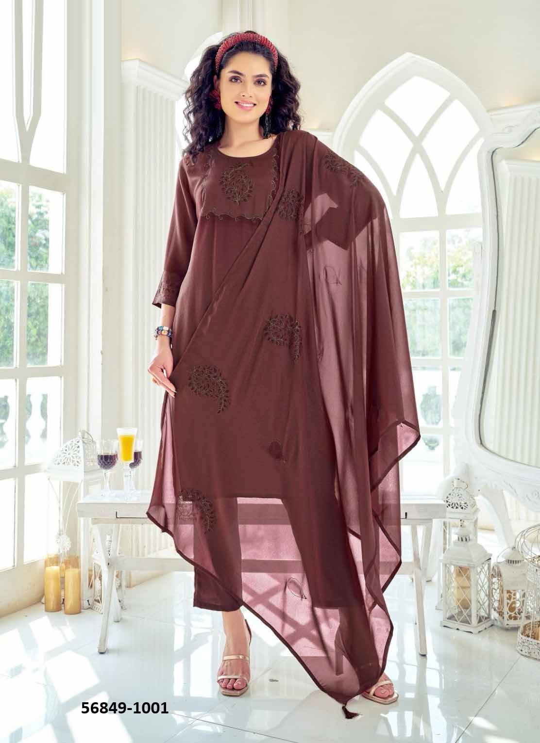 HAND CRAFT - CATALOG # 56849 (SET OF 4 READYMADE SUITS) by BRAND POONAM DESIGNER HAND CRAFT - CATALOG # 56849 (SET OF 4 READYMADE SUITS) by BRAND POONAM DESIGNER