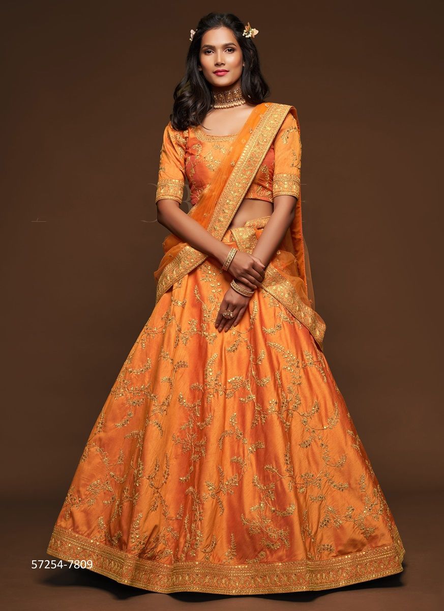 THE MODERN VIBE - Catalog # 57254 (Set of 10 Semi-Stitched Lehengas) by Brand STROLLAY ® THE MODERN VIBE - Catalog # 57254 (Set of 10 Semi-Stitched Lehengas) by Brand STROLLAY ®