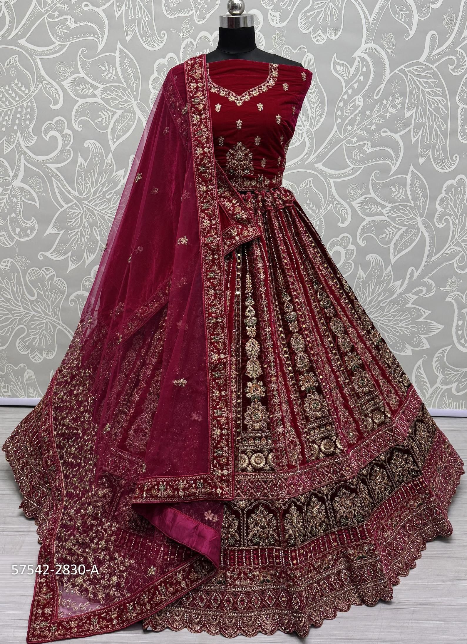 SERIES 2830-2842 - Catalog # 57542 (Set of 25 Semi-Stitched Lehengas) by Brand STROLLAY ® SERIES 2830-2842 - Catalog # 57542 (Set of 25 Semi-Stitched Lehengas) by Brand STROLLAY ®