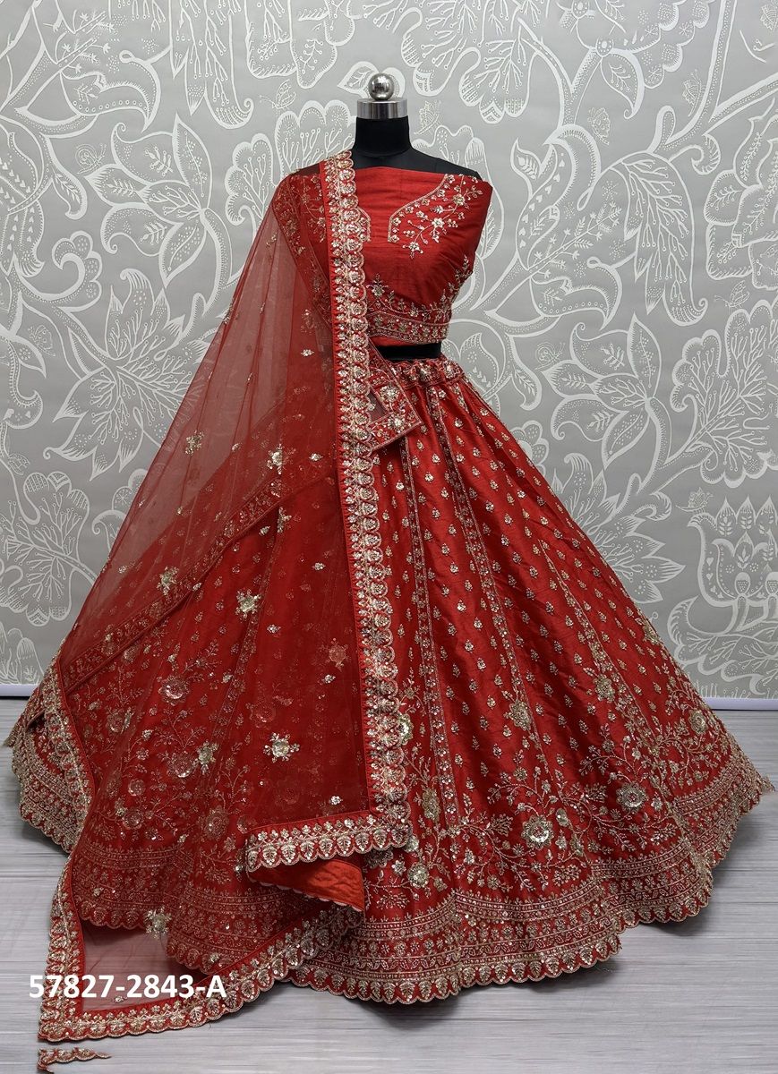 SERIES 2843-2845 - Catalog # 57827 (Set of 7 Semi-Stitched Lehengas) by Brand STROLLAY ® SERIES 2843-2845 - Catalog # 57827 (Set of 7 Semi-Stitched Lehengas) by Brand STROLLAY ®