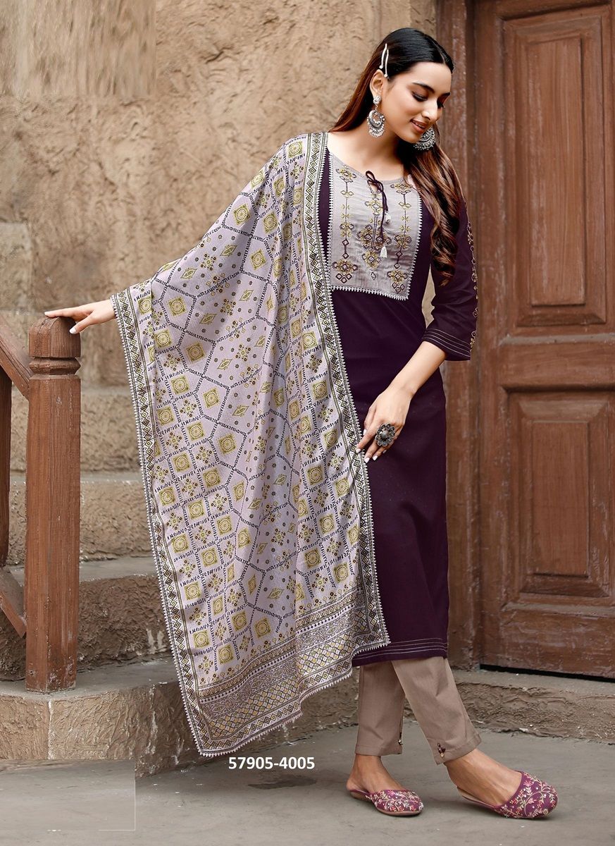 CHAND - Catalog # 57905 (Set of 6 Readymade Salwar Suits) by Brand MITTOO CHAND - Catalog # 57905 (Set of 6 Readymade Salwar Suits) by Brand MITTOO