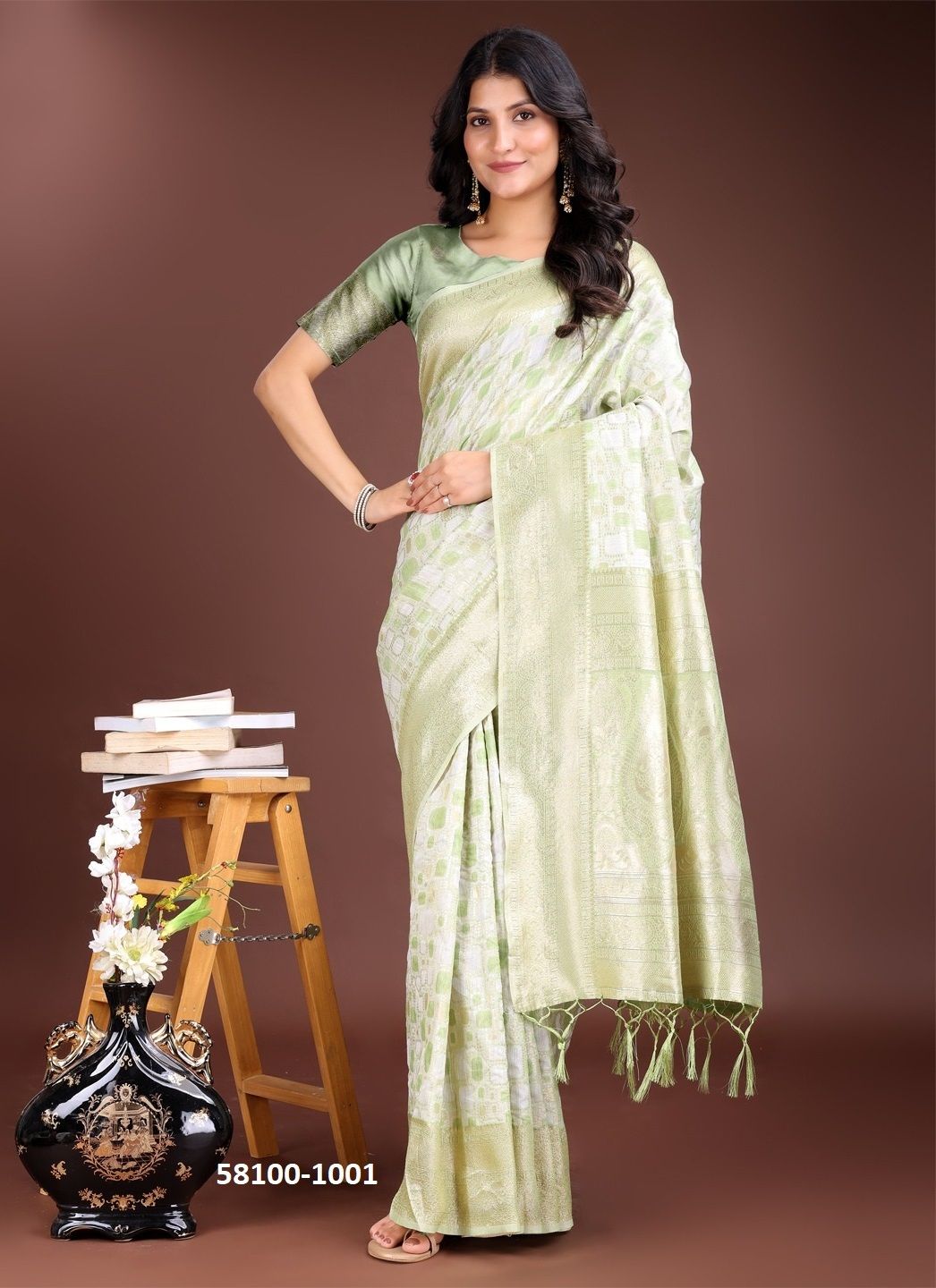 MANGO SILK - Catalog # 58100 (Set of 6 Sarees) by Brand STROLLAY ® MANGO SILK - Catalog # 58100 (Set of 6 Sarees) by Brand STROLLAY ®