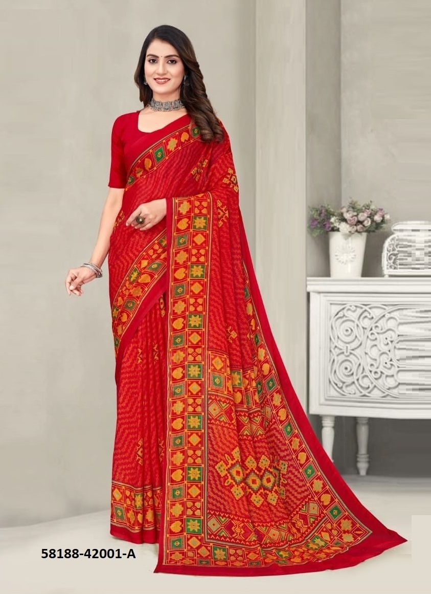 STAR CHIFFON 192 - Catalog # 58188 (Set of 12 Sarees) by Brand RUCHI SAREES STAR CHIFFON 192 - Catalog # 58188 (Set of 12 Sarees) by Brand RUCHI SAREES