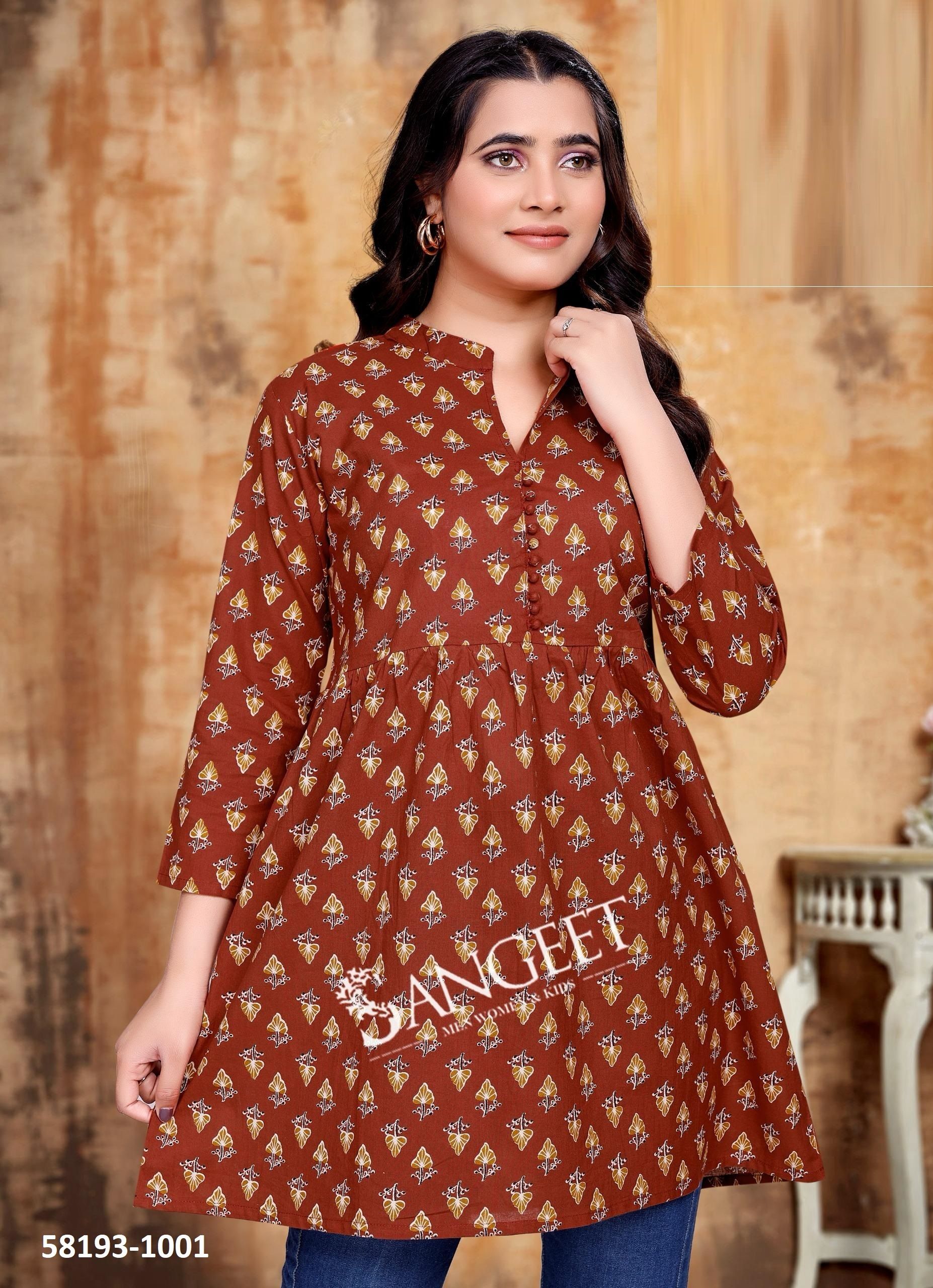 BHUMI 3 - Catalog # 58193 (Set of 4 Readymade Women's Kurtis / Tops) by Brand SANGEET BHUMI 3 - Catalog # 58193 (Set of 4 Readymade Women's Kurtis / Tops) by Brand SANGEET