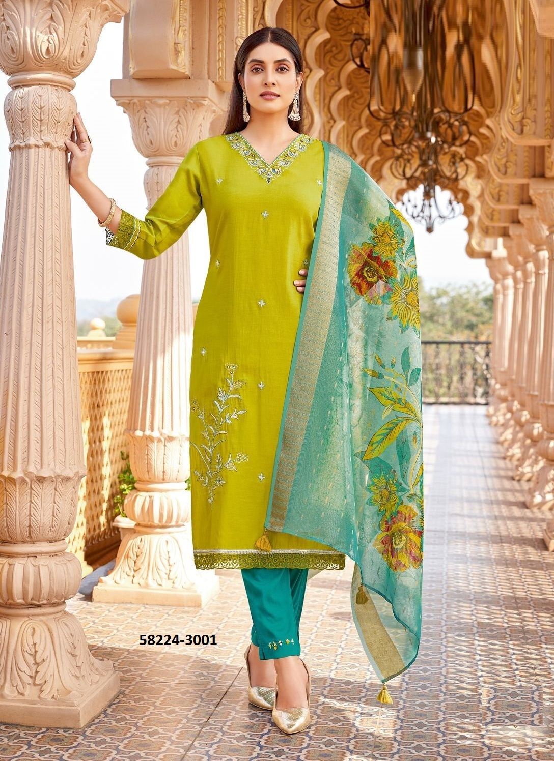 AYUSHI - Catalog # 58224 (Set of 6 Readymade Salwar Suits) by Brand MITTOO AYUSHI - Catalog # 58224 (Set of 6 Readymade Salwar Suits) by Brand MITTOO