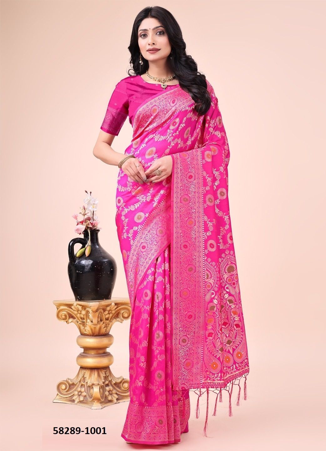 BANARASI SILK - Catalog # 58289 (Set of 3 Sarees) by Brand STROLLAY ® BANARASI SILK - Catalog # 58289 (Set of 3 Sarees) by Brand STROLLAY ®