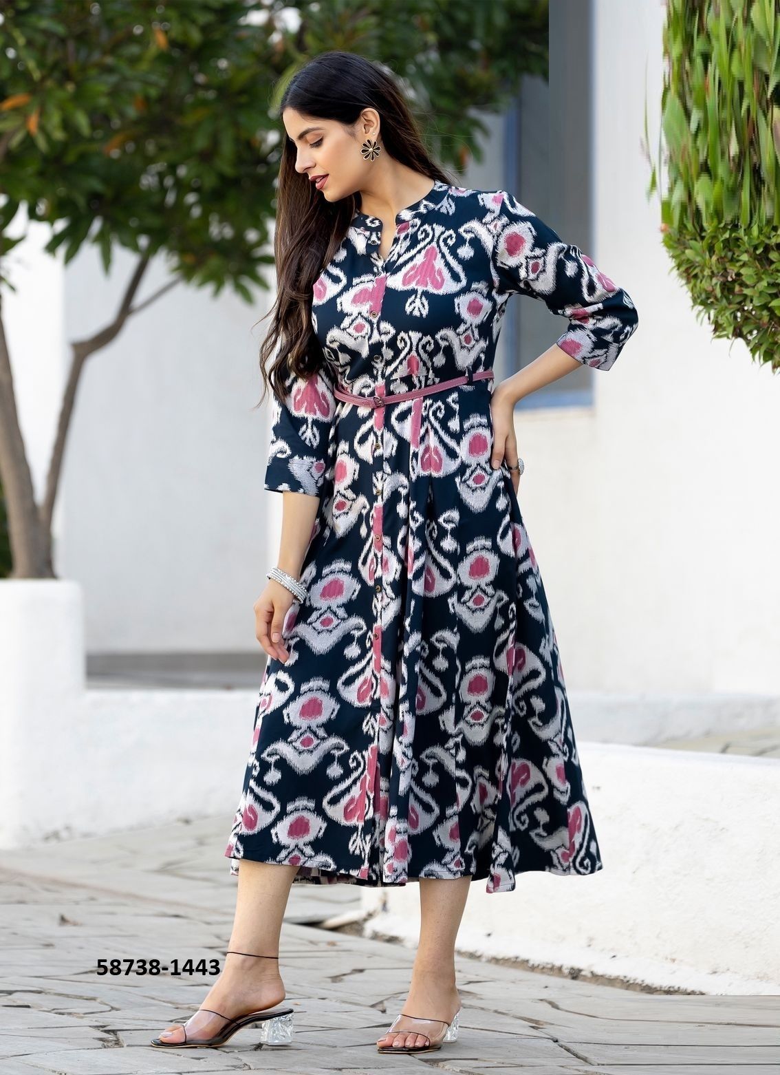 BELT 21 - Catalog # 58738 (Set of 6 Readymade Women's Kurtis / Tops) by Brand MITTOO BELT 21 - Catalog # 58738 (Set of 6 Readymade Women's Kurtis / Tops) by Brand MITTOO