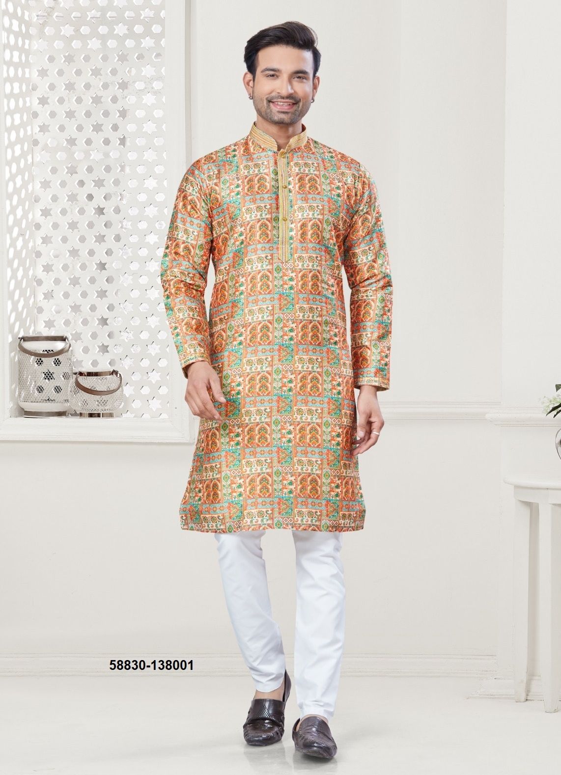 WEDDING COLLECTION 138 - Catalog # 58830 (Set of 8 Men's Ethnic Wear) by Brand DESI MUSE WEDDING COLLECTION 138 - Catalog # 58830 (Set of 8 Men's Ethnic Wear) by Brand DESI MUSE