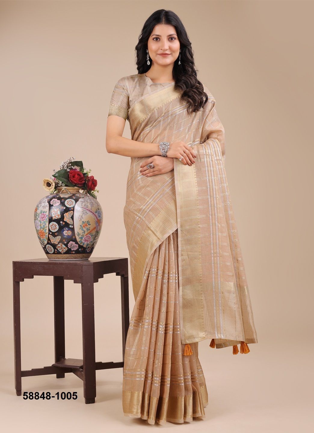 MIAMI - Catalog # 58848 (Set of 5 Sarees) by Brand DESI MUSE