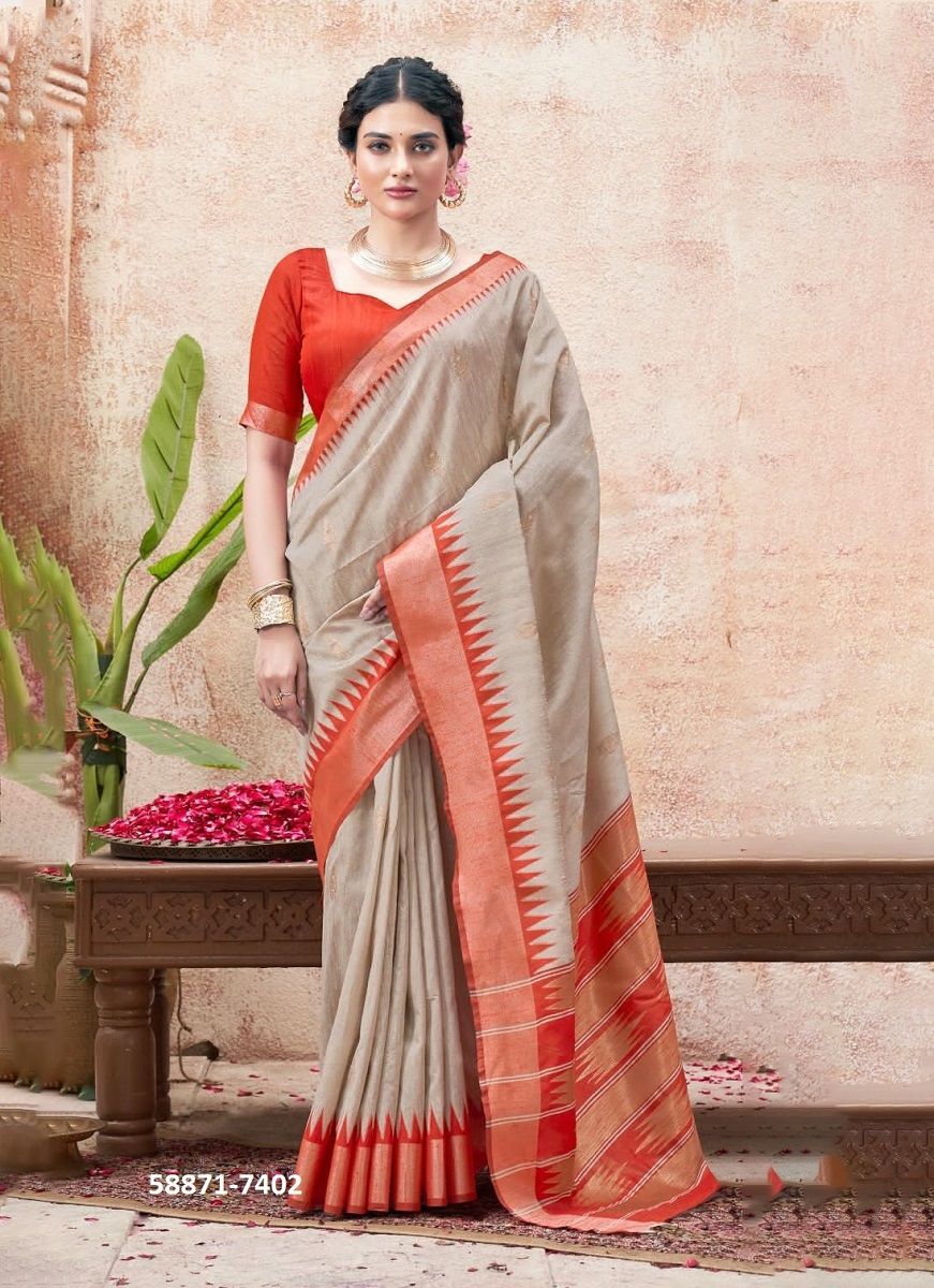 BHAGALPURI SILK - Catalog # 58871 (Set of 6 Sarees) by Brand KIRA FASHIONS