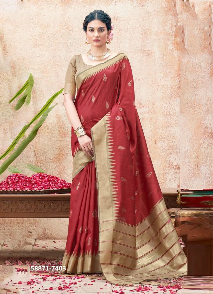BHAGALPURI SILK - Catalog # 58871 (Set of 6 Sarees) by Brand KIRA FASHIONS