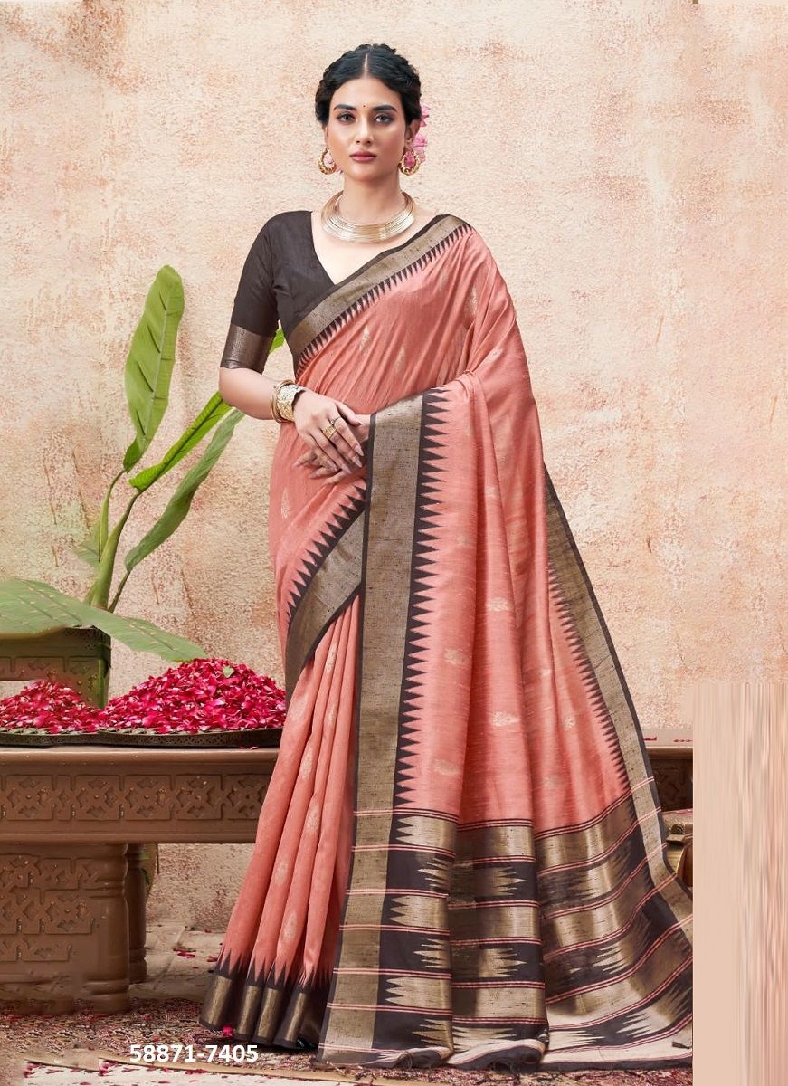 BHAGALPURI SILK - Catalog # 58871 (Set of 6 Sarees) by Brand KIRA FASHIONS