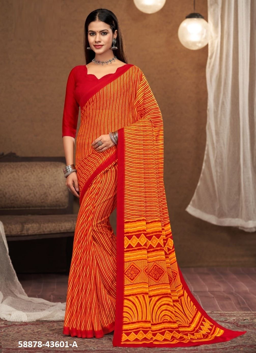 STAR CHIFFON 197 - Catalog # 58878 (Set of 12 Sarees) by Brand RUCHI SAREES STAR CHIFFON 197 - Catalog # 58878 (Set of 12 Sarees) by Brand RUCHI SAREES