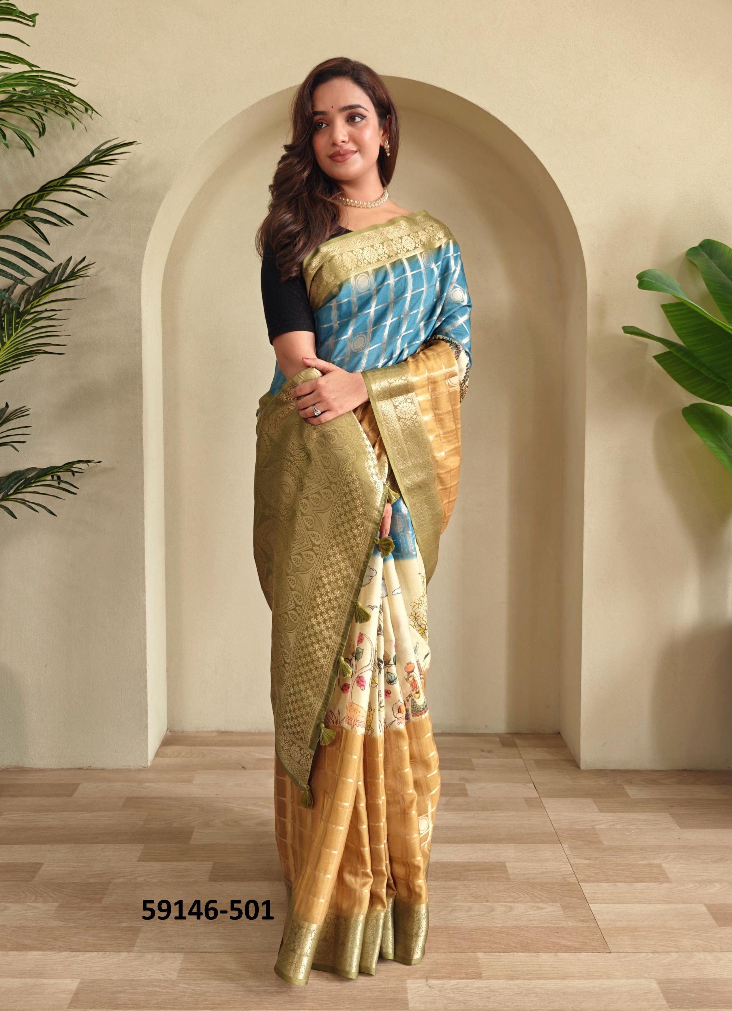 RASMALAI - Catalog # 59146 (Set of 4 Sarees) by Brand DESI MUSE RASMALAI - Catalog # 59146 (Set of 4 Sarees) by Brand DESI MUSE