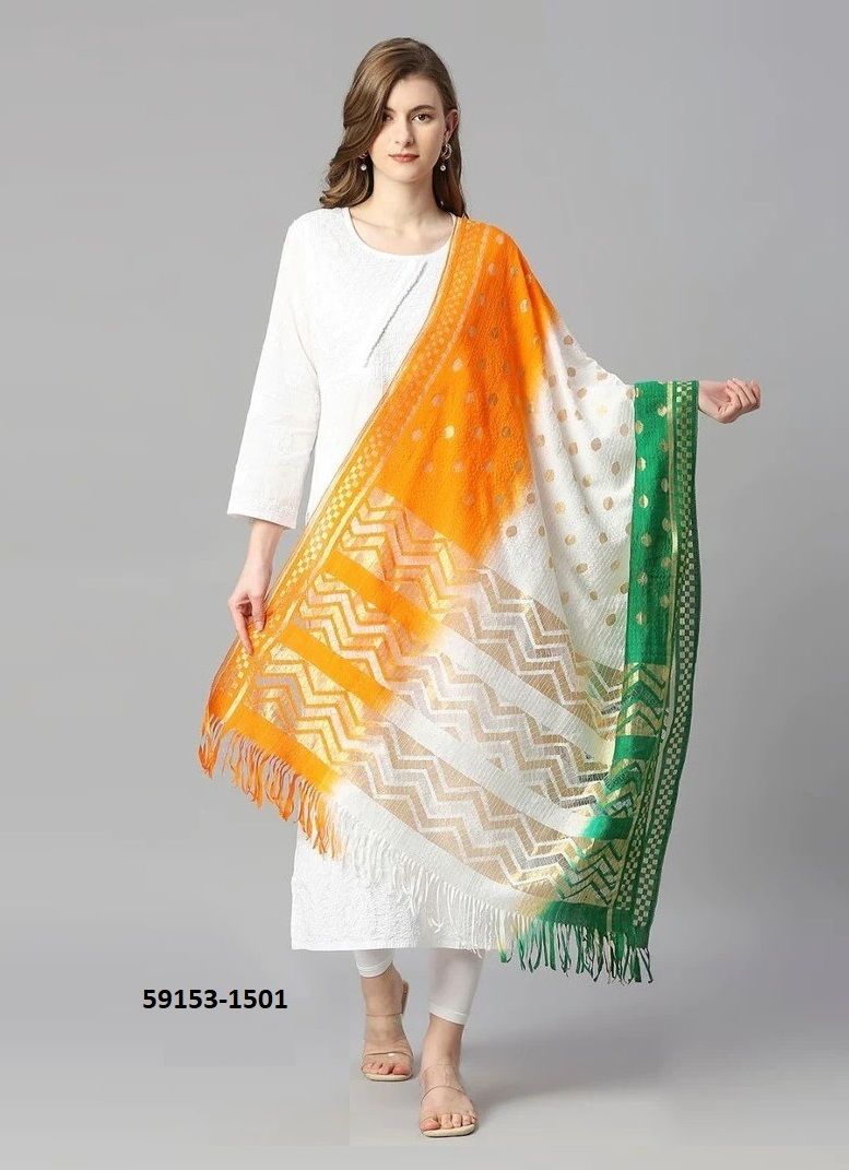 INDEPENDENCE DAY TIRANGA DUPATTA - Catalog # 59153 (Set of 10 ONLY DUPATTAS) by Brand DESI MUSE INDEPENDENCE DAY TIRANGA DUPATTA - Catalog # 59153 (Set of 10 ONLY DUPATTAS) by Brand DESI MUSE