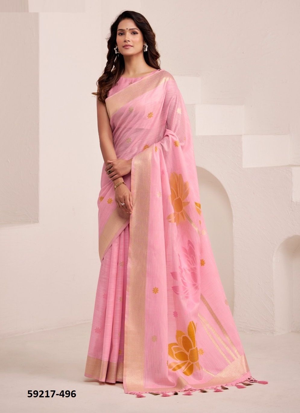 DYNAMIC SILK - Catalog # 59217 (Set of 6 Sarees) by Brand DESI MUSE
