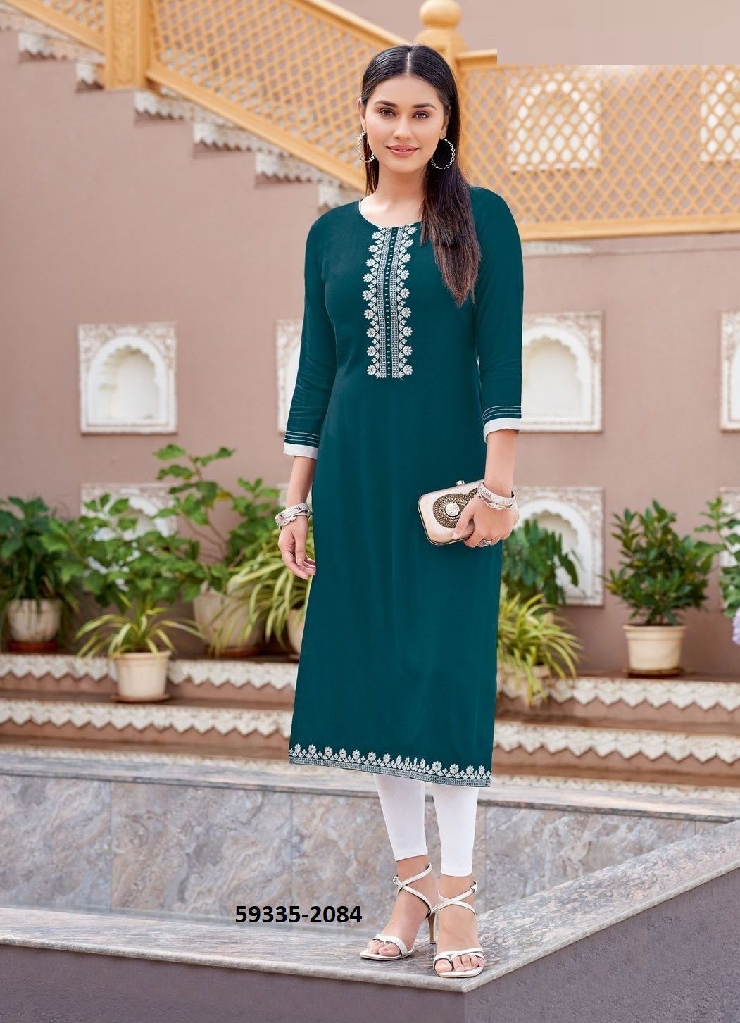 BARBELLA 13 - Catalog # 59335 (Set of 6 Readymade Women's Kurtis / Tops) by Brand WOOGLEE FASHIONS BARBELLA 13 - Catalog # 59335 (Set of 6 Readymade Women's Kurtis / Tops) by Brand WOOGLEE FASHIONS