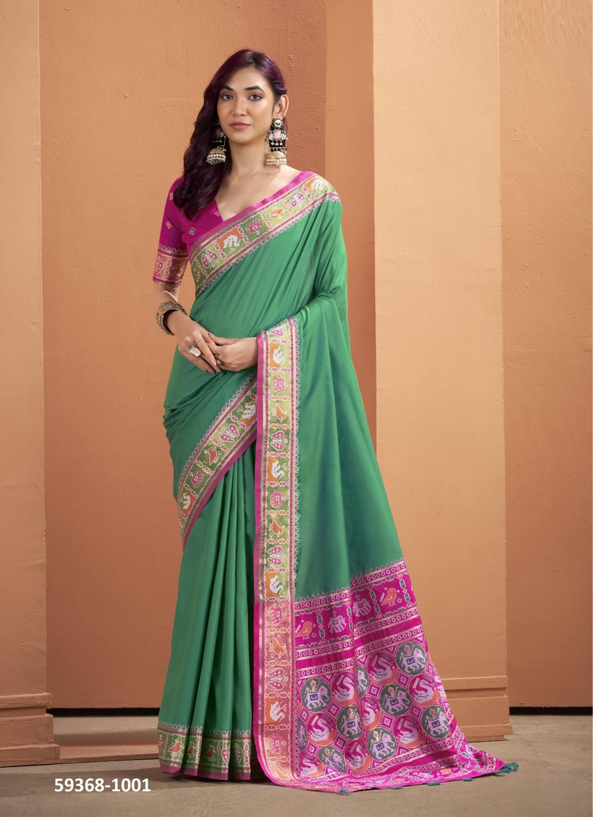 VRUNDAVAN SILK - Catalog # 59368 (Set of 6 Sarees) by Brand MEHERIYA VRUNDAVAN SILK - Catalog # 59368 (Set of 6 Sarees) by Brand MEHERIYA