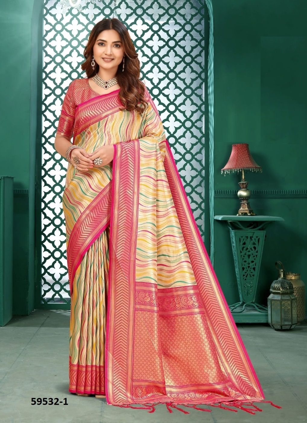 JAYANTI - Catalog # 59532 (Set of 7 Sarees) by Brand DESI MUSE JAYANTI - Catalog # 59532 (Set of 7 Sarees) by Brand DESI MUSE