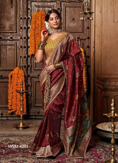 KIKI SILK - Catalog # 59582 (Set of 5 Sarees) by Brand KIRA FASHIONS KIKI SILK - Catalog # 59582 (Set of 5 Sarees) by Brand KIRA FASHIONS