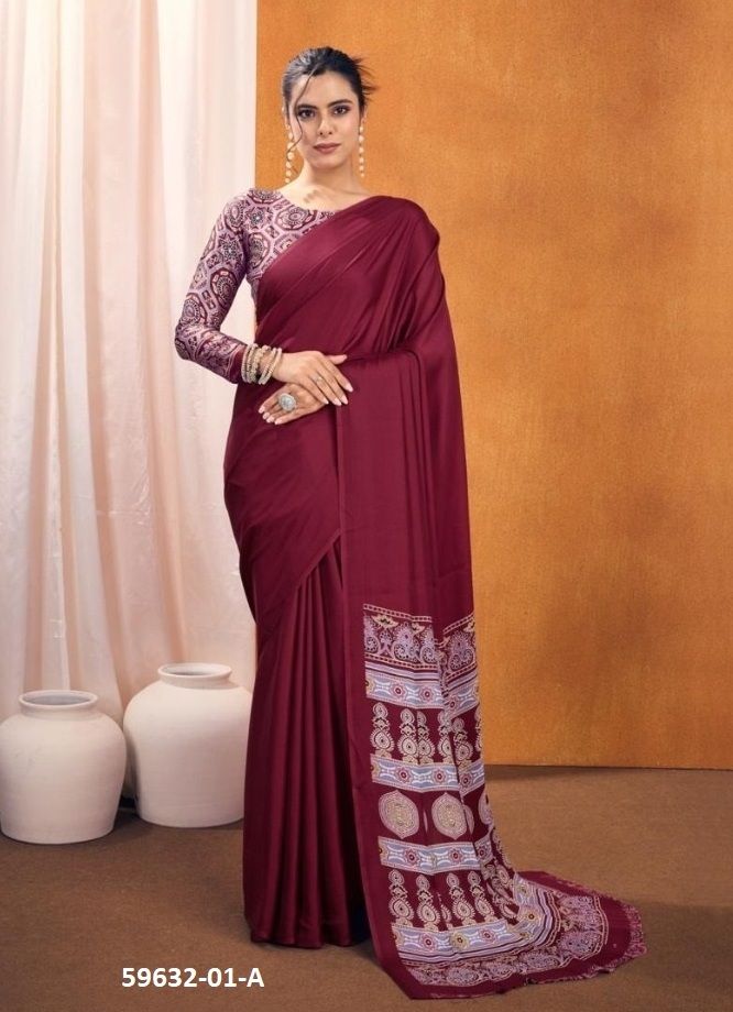 PURE AJRAKH PRINT 1 - Catalog # 59632 (Set of 5 Sarees) by Brand RAJTEX FABRICS PURE AJRAKH PRINT 1 - Catalog # 59632 (Set of 5 Sarees) by Brand RAJTEX FABRICS