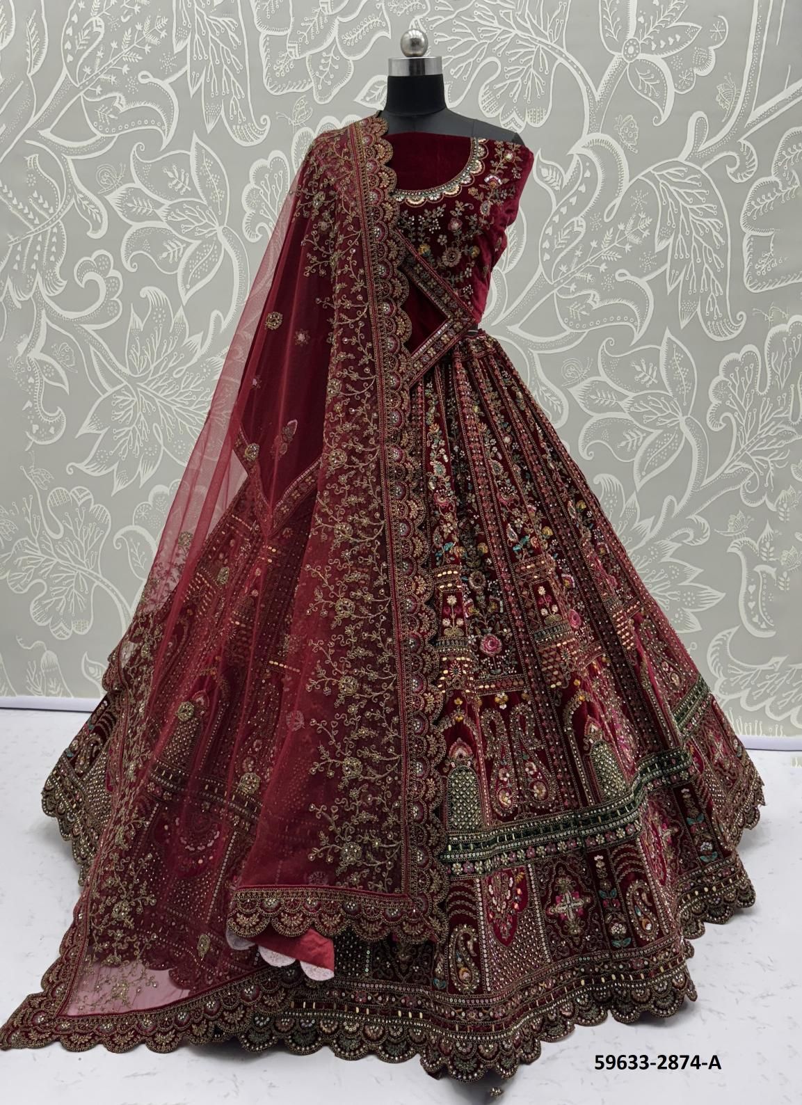 SERIES 2874-2877 - Catalog # 59633 (Set of 10 Semi-Stitched Lehengas) by Brand MEHERIYA SERIES 2874-2877 - Catalog # 59633 (Set of 10 Semi-Stitched Lehengas) by Brand MEHERIYA