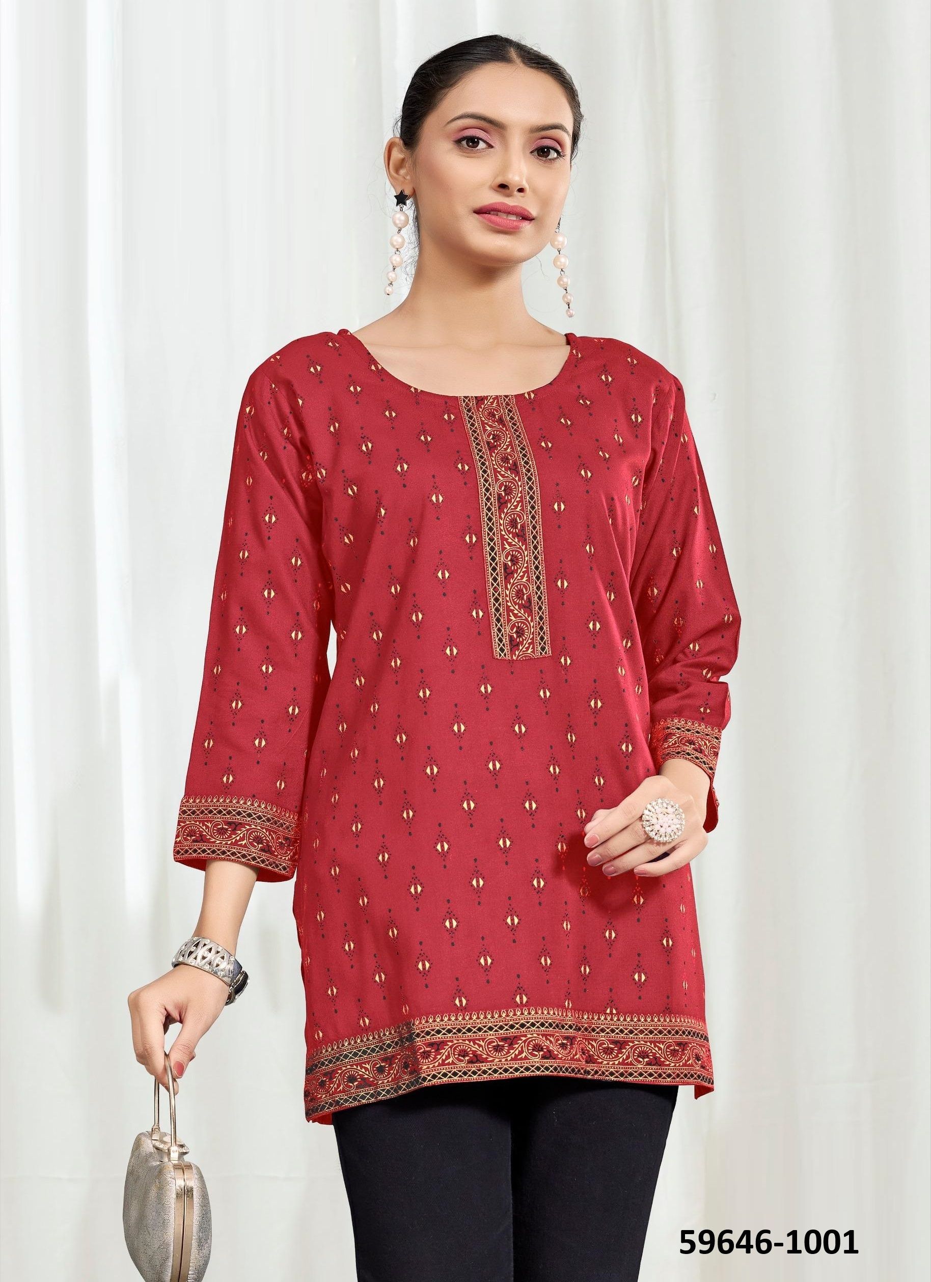 KUKU 2 - Catalog # 59646 (Set of 8 Readymade Women's Kurtis / Tops) by Brand SANGEET KUKU 2 - Catalog # 59646 (Set of 8 Readymade Women's Kurtis / Tops) by Brand SANGEET