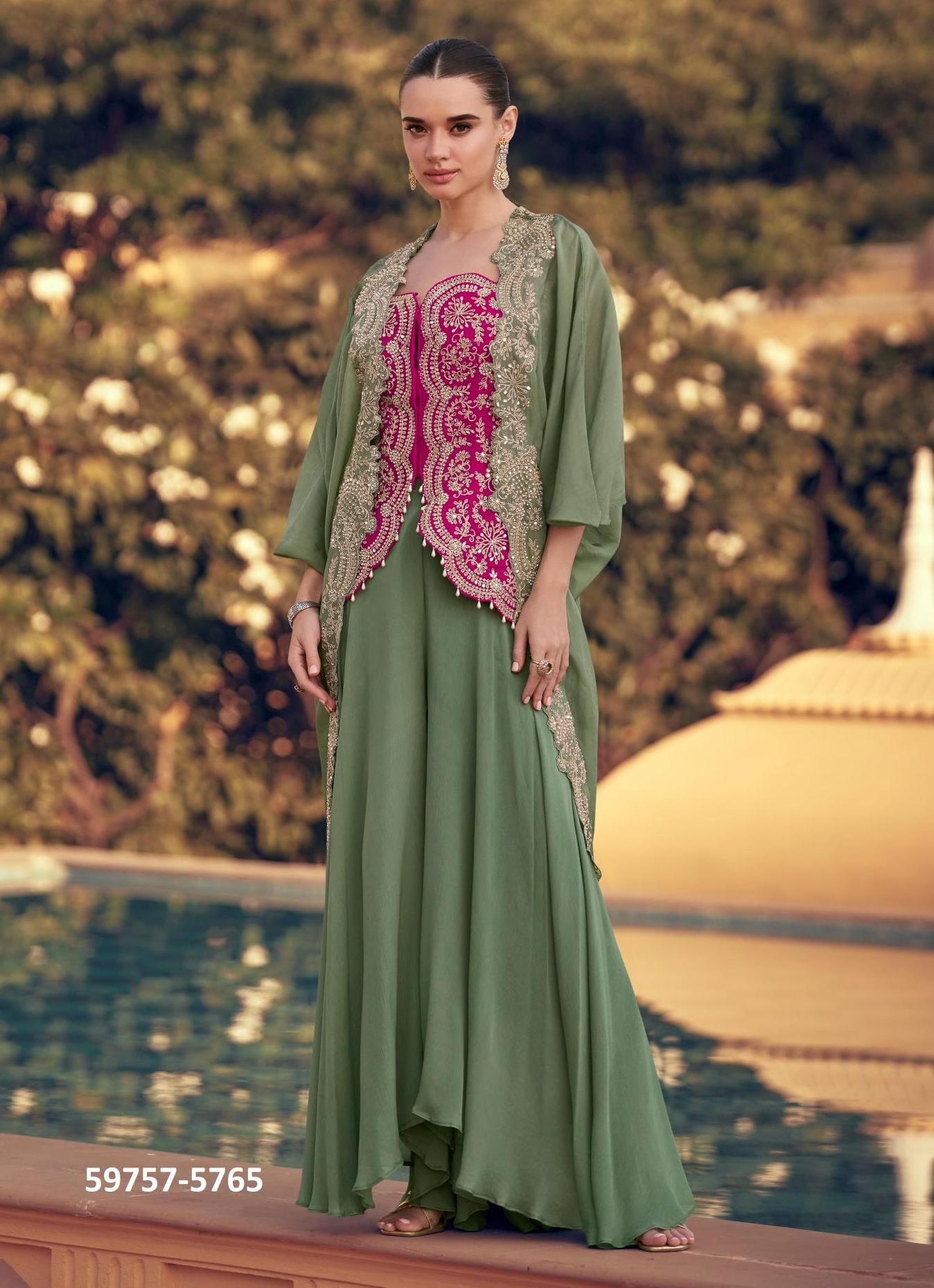 PANIHARI - Catalog # 59757 (Set of 3 Indo-Western Outfits) by Brand SAYURI DESIGNER PANIHARI - Catalog # 59757 (Set of 3 Indo-Western Outfits) by Brand SAYURI DESIGNER
