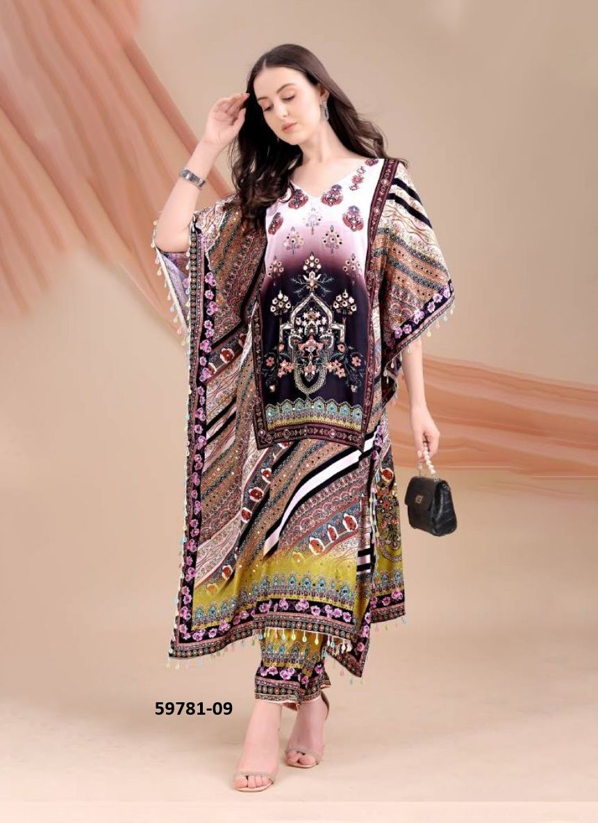 KAFTAN CO-ORD SET - Catalog # 59781 (Set of 8 Kaftans / Ponchos) by Brand DESI MUSE KAFTAN CO-ORD SET - Catalog # 59781 (Set of 8 Kaftans / Ponchos) by Brand DESI MUSE