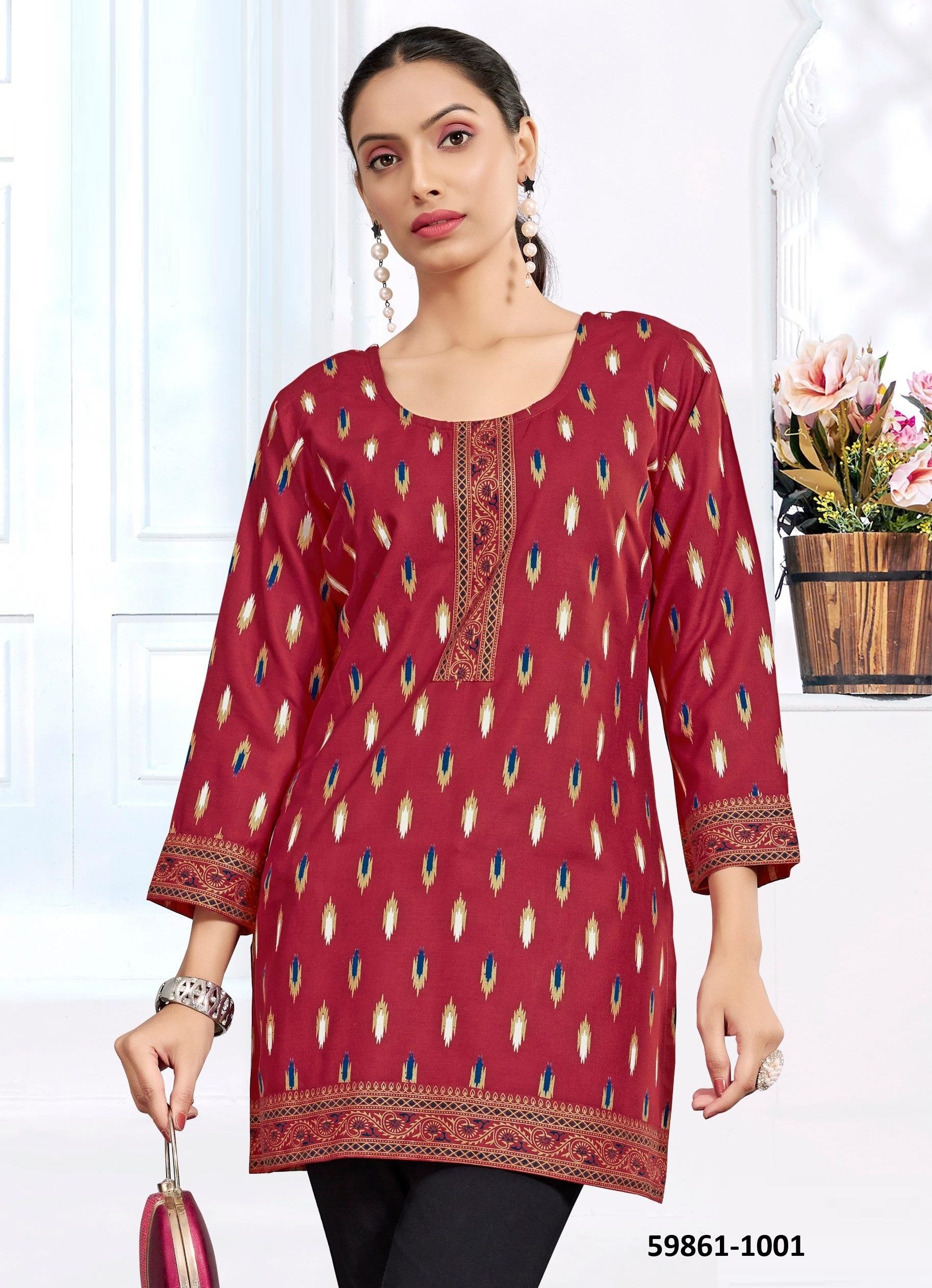 KUKU 3 - Catalog # 59861 (Set of 8 Readymade Women's Kurtis / Tops) by Brand SANGEET KUKU 3 - Catalog # 59861 (Set of 8 Readymade Women's Kurtis / Tops) by Brand SANGEET