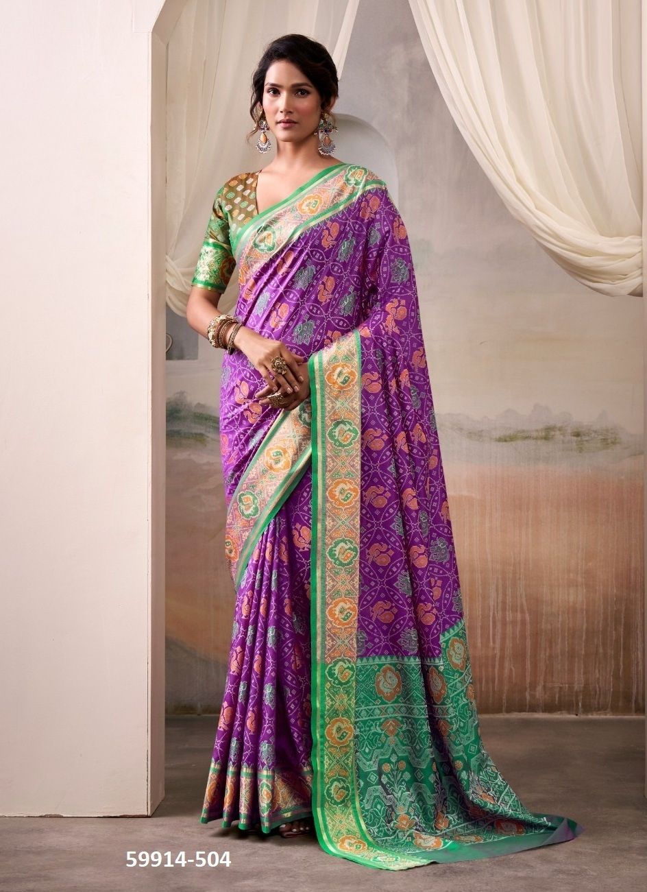 AIRAAVAT PATOLA - Catalog # 59914 (Set of 6 Sarees) by Brand AABHARAN AIRAAVAT PATOLA - Catalog # 59914 (Set of 6 Sarees) by Brand AABHARAN