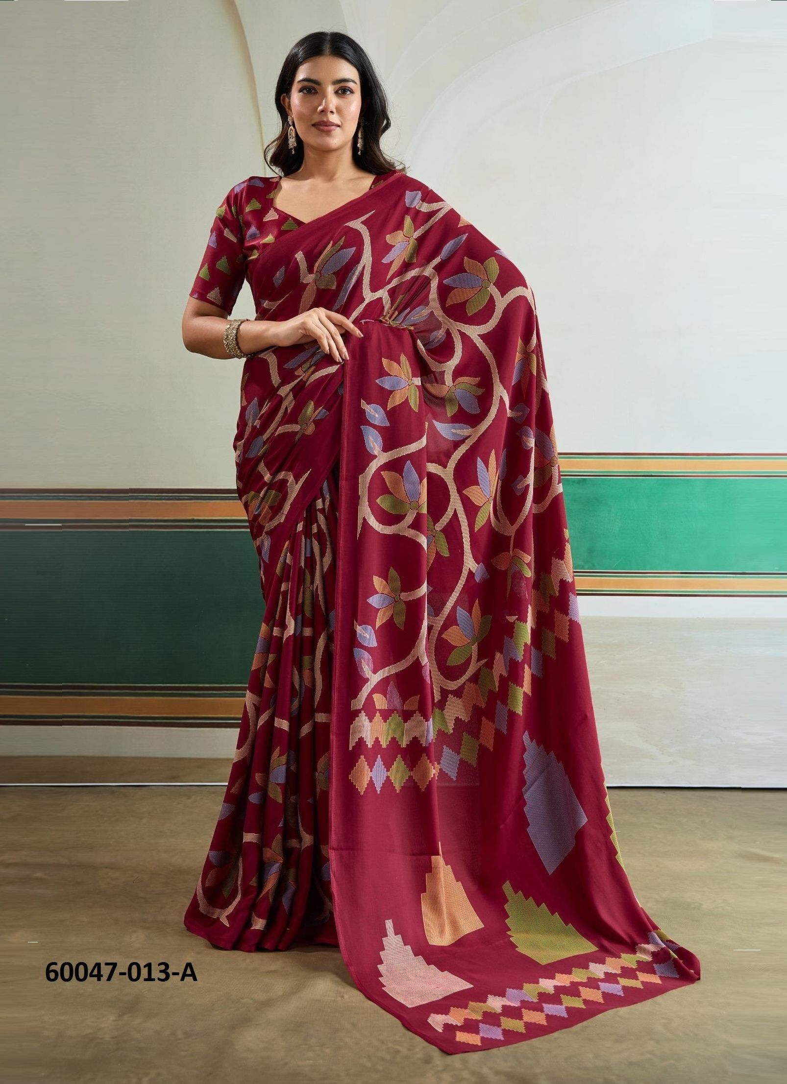 PURE AJRAKH PRINT 13 - Catalog # 60047 (Set of 6 Sarees) by Brand RAJTEX FABRICS PURE AJRAKH PRINT 13 - Catalog # 60047 (Set of 6 Sarees) by Brand RAJTEX FABRICS