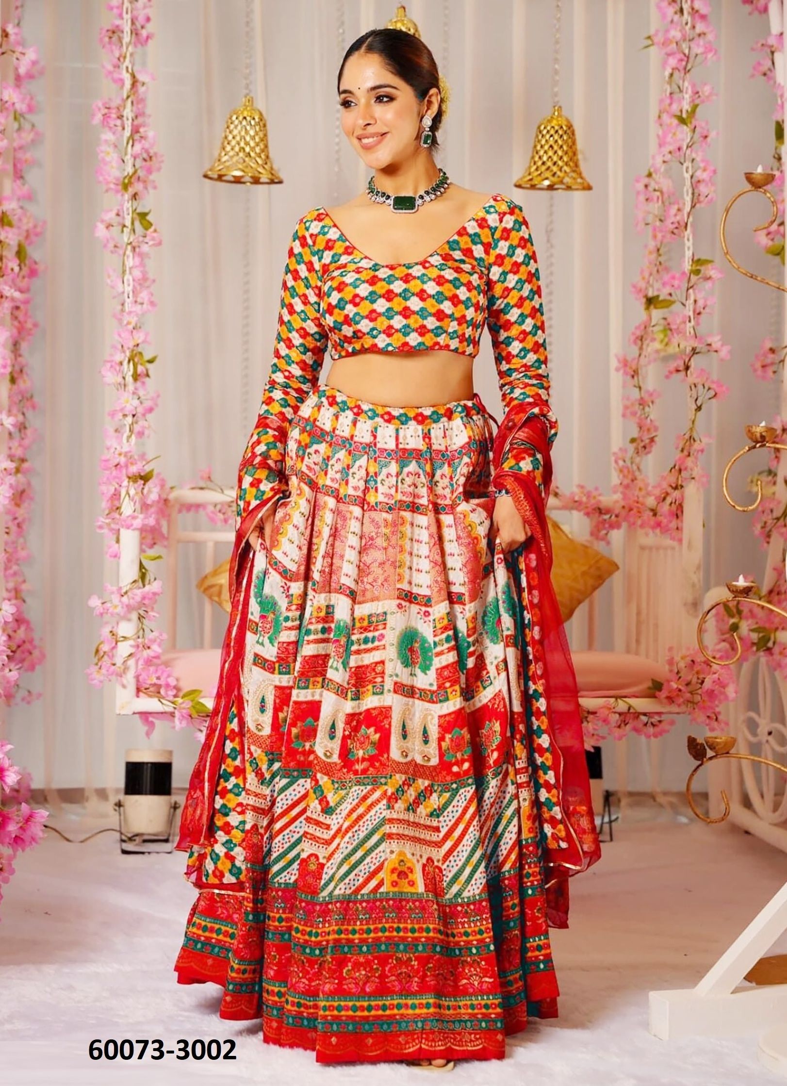 VALLARI 3 - Catalog # 60073 (Set of 5 Readymade Lehengas) by Brand SERENGETI