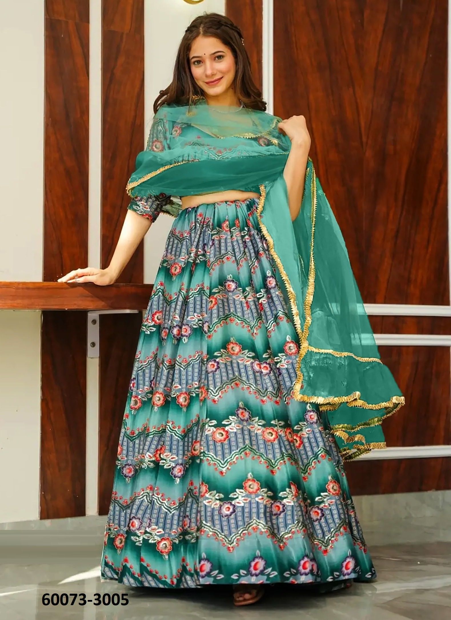 VALLARI 3 - Catalog # 60073 (Set of 5 Readymade Lehengas) by Brand SERENGETI