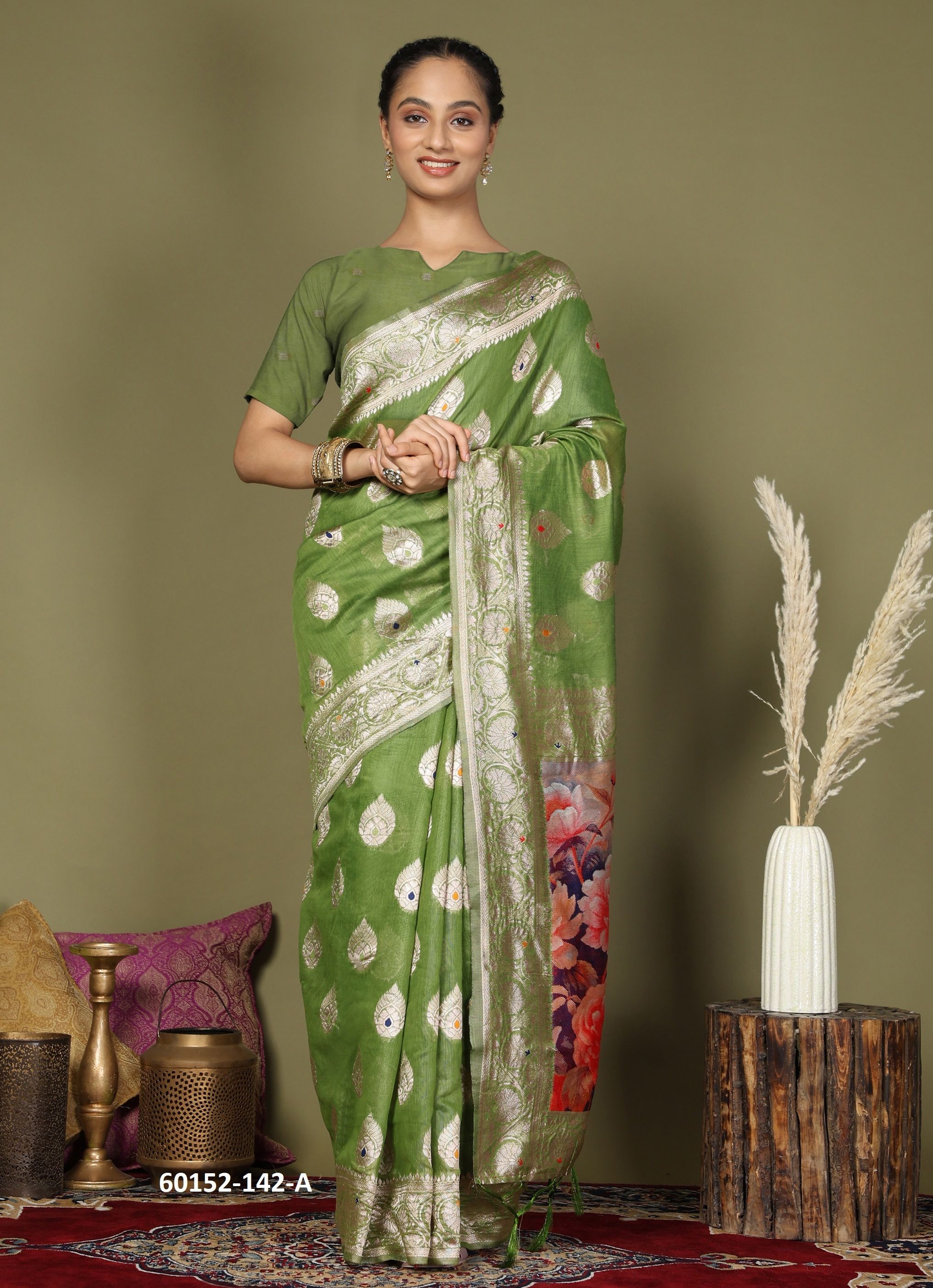 DIGITAL FLOWER - Catalog # 60152 (Set of 6 Sarees) by Brand JAGRAASA DIGITAL FLOWER - Catalog # 60152 (Set of 6 Sarees) by Brand JAGRAASA