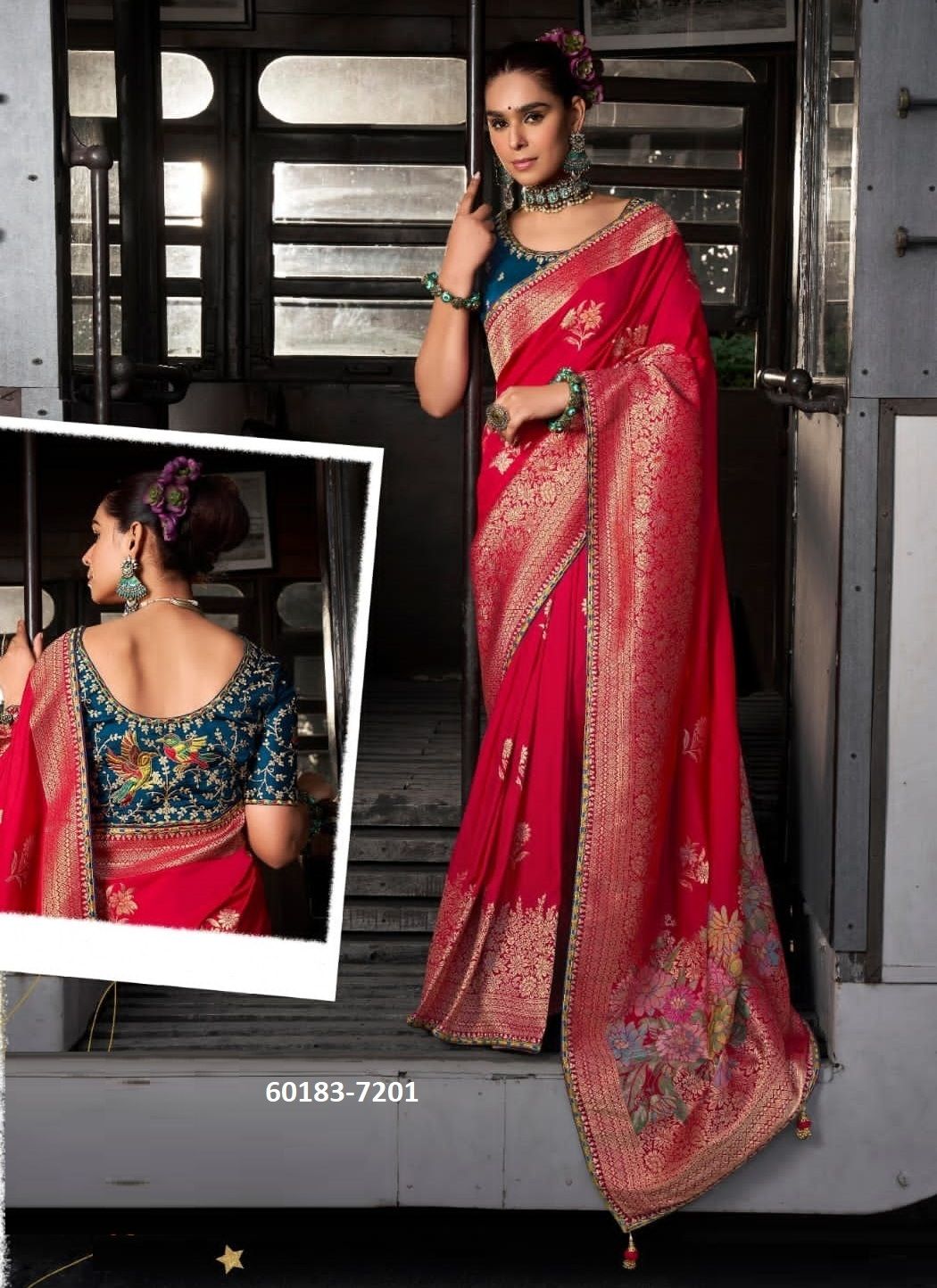 KRISHA - Catalog # 60183 (Set of 6 Sarees) by Brand KIRA FASHIONS KRISHA - Catalog # 60183 (Set of 6 Sarees) by Brand KIRA FASHIONS
