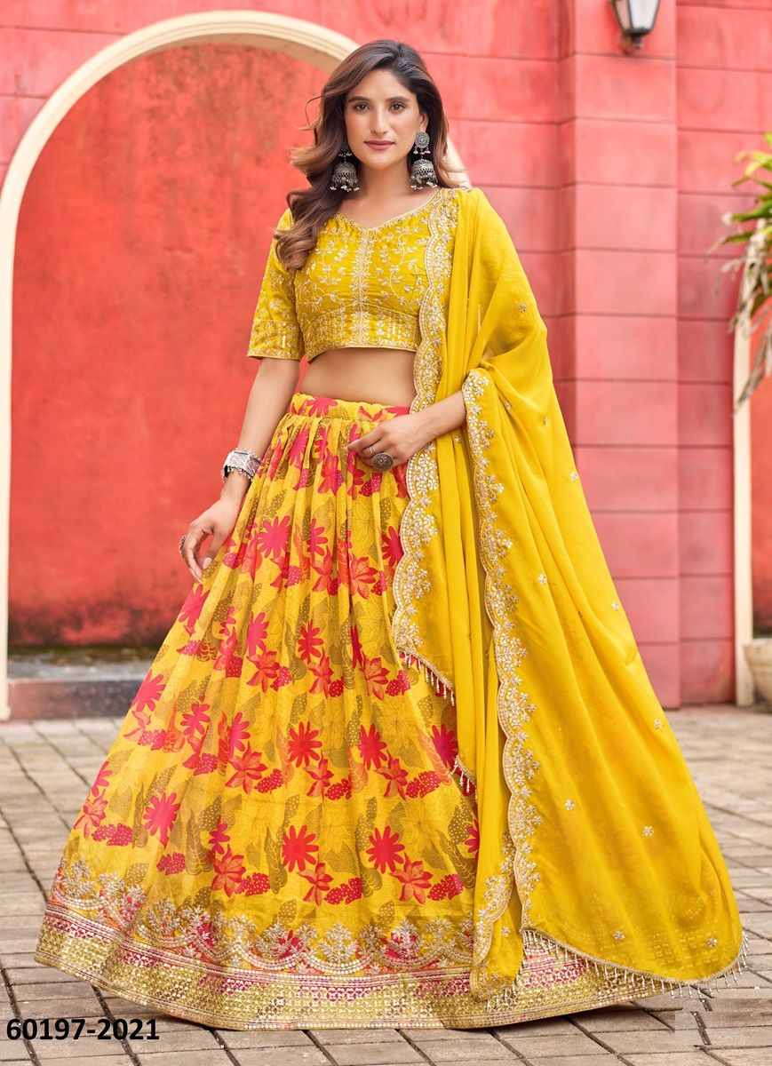 MEHVISH 22 - Catalog # 60197 (Set of 2 Semi-Stitched Lehengas) by Brand MEHERIYA MEHVISH 22 - Catalog # 60197 (Set of 2 Semi-Stitched Lehengas) by Brand MEHERIYA