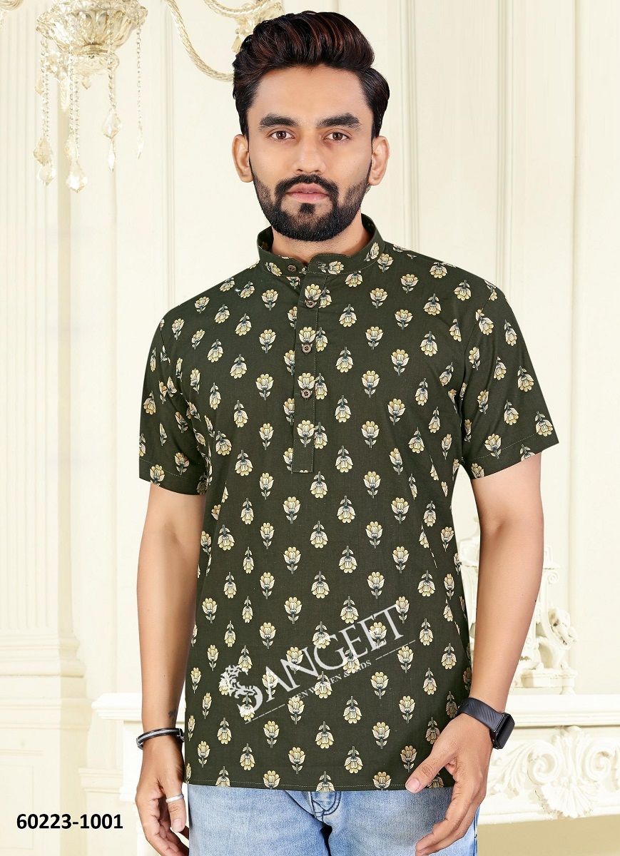 BOMBAY COTTON PRINT - Catalog # 60223 (Set of 4 Men's Ethnic Wear) by Brand SANGEET BOMBAY COTTON PRINT - Catalog # 60223 (Set of 4 Men's Ethnic Wear) by Brand SANGEET