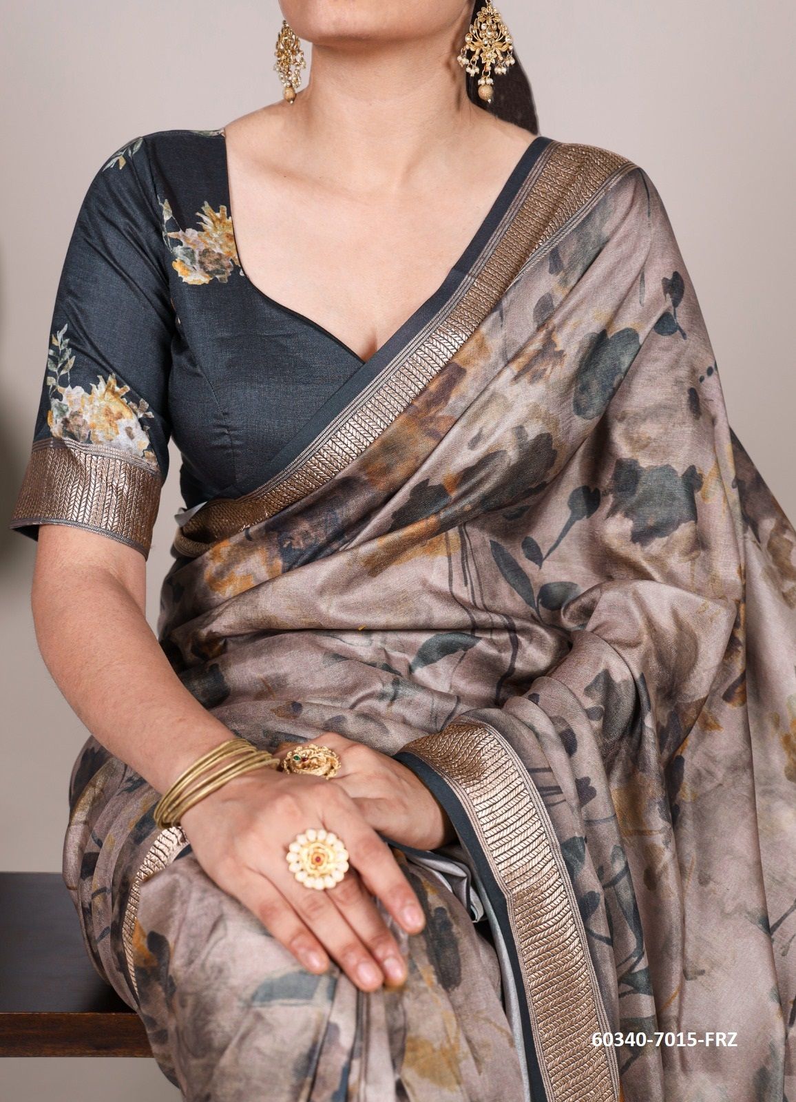 TUSSER SILK 7015 - Catalog # 60340 (Set of 5 Sarees) MADE IN INDIA BY DESI MUSE TUSSER SILK 7015 - Catalog # 60340 (Set of 5 Sarees) MADE IN INDIA BY DESI MUSE