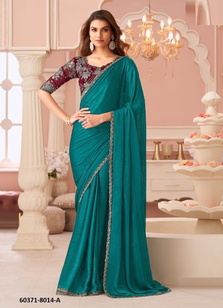 SALSA STYLE 8014 - Catalog # 60371 (Set of 6 Sarees) MADE IN INDIA BY THE FASHION HUB SALSA STYLE 8014 - Catalog # 60371 (Set of 6 Sarees) MADE IN INDIA BY THE FASHION HUB