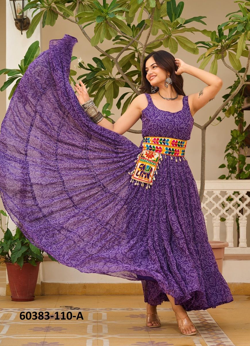 NAVRATRI WEAR 110 - Catalog # 60383 (Set of 3 Readymade Gowns) MADE IN INDIA BY JAGRAASA NAVRATRI WEAR 110 - Catalog # 60383 (Set of 3 Readymade Gowns) MADE IN INDIA BY JAGRAASA