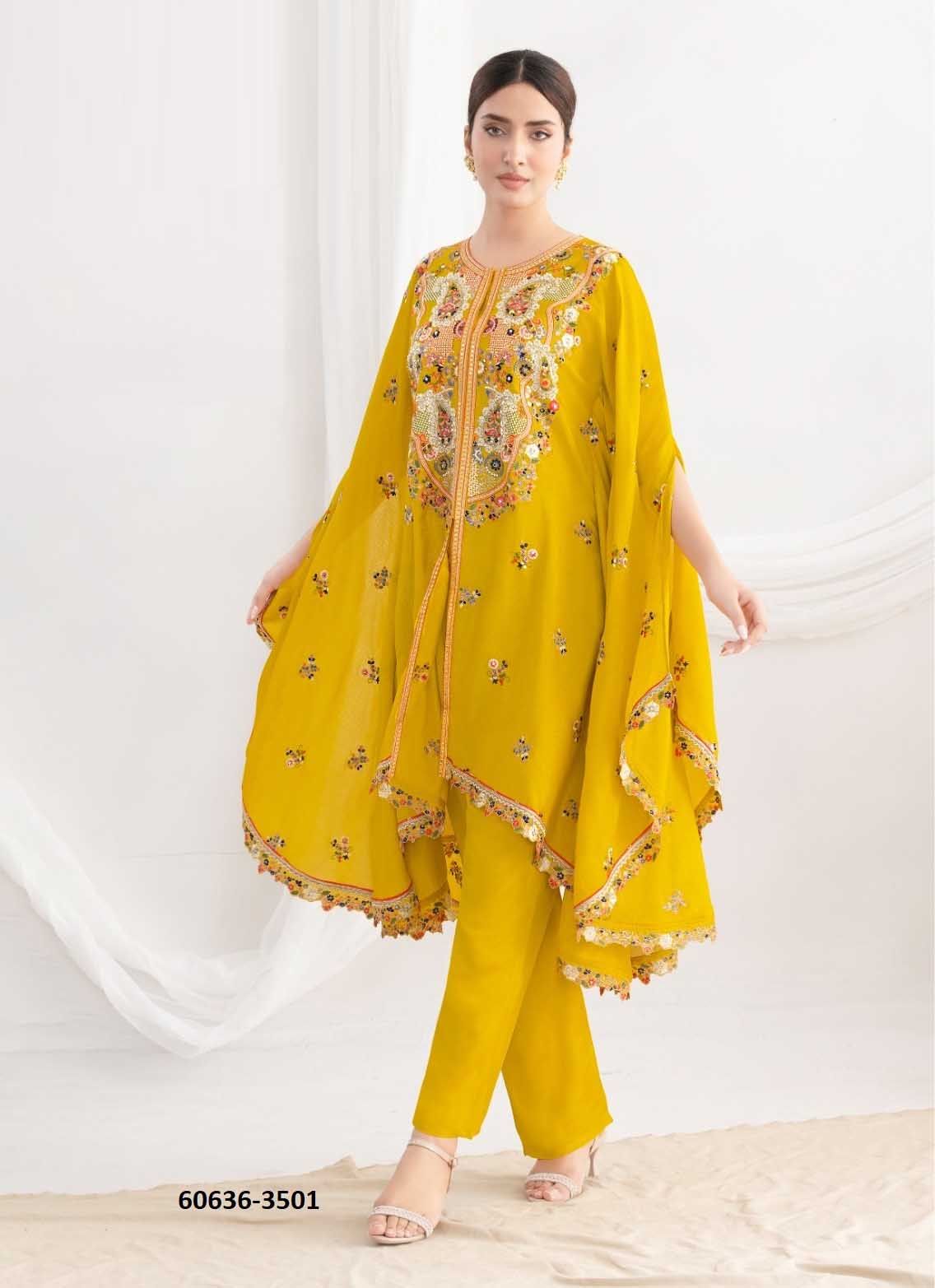 PAARO - Catalog # 60636 (Set of 3 Tops With Bottoms) MADE IN INDIA BY GULZAR COUTURE PAARO - Catalog # 60636 (Set of 3 Tops With Bottoms) MADE IN INDIA BY GULZAR COUTURE